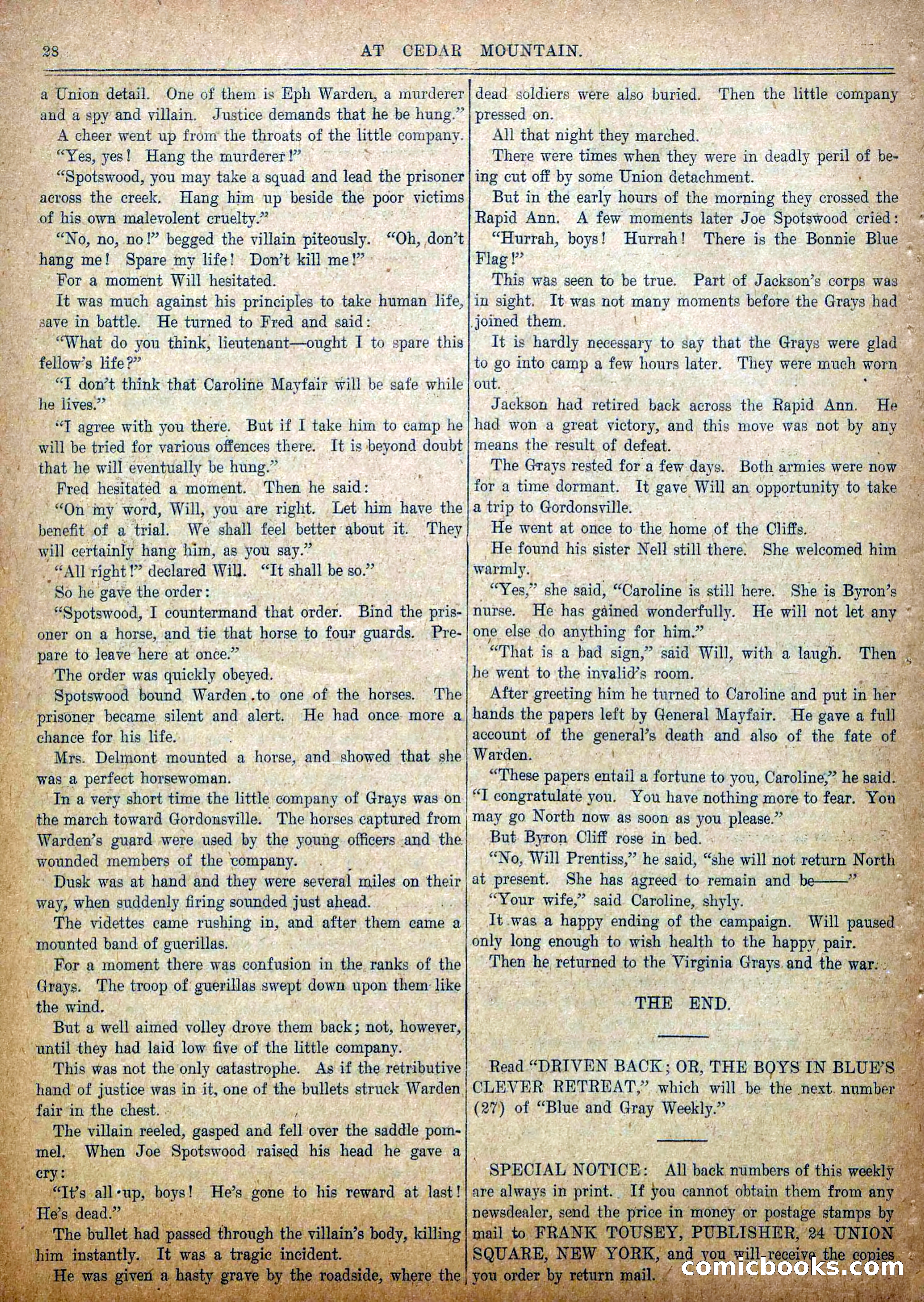 Blue and Gray Weekly, No. 26 — page 30 of 36