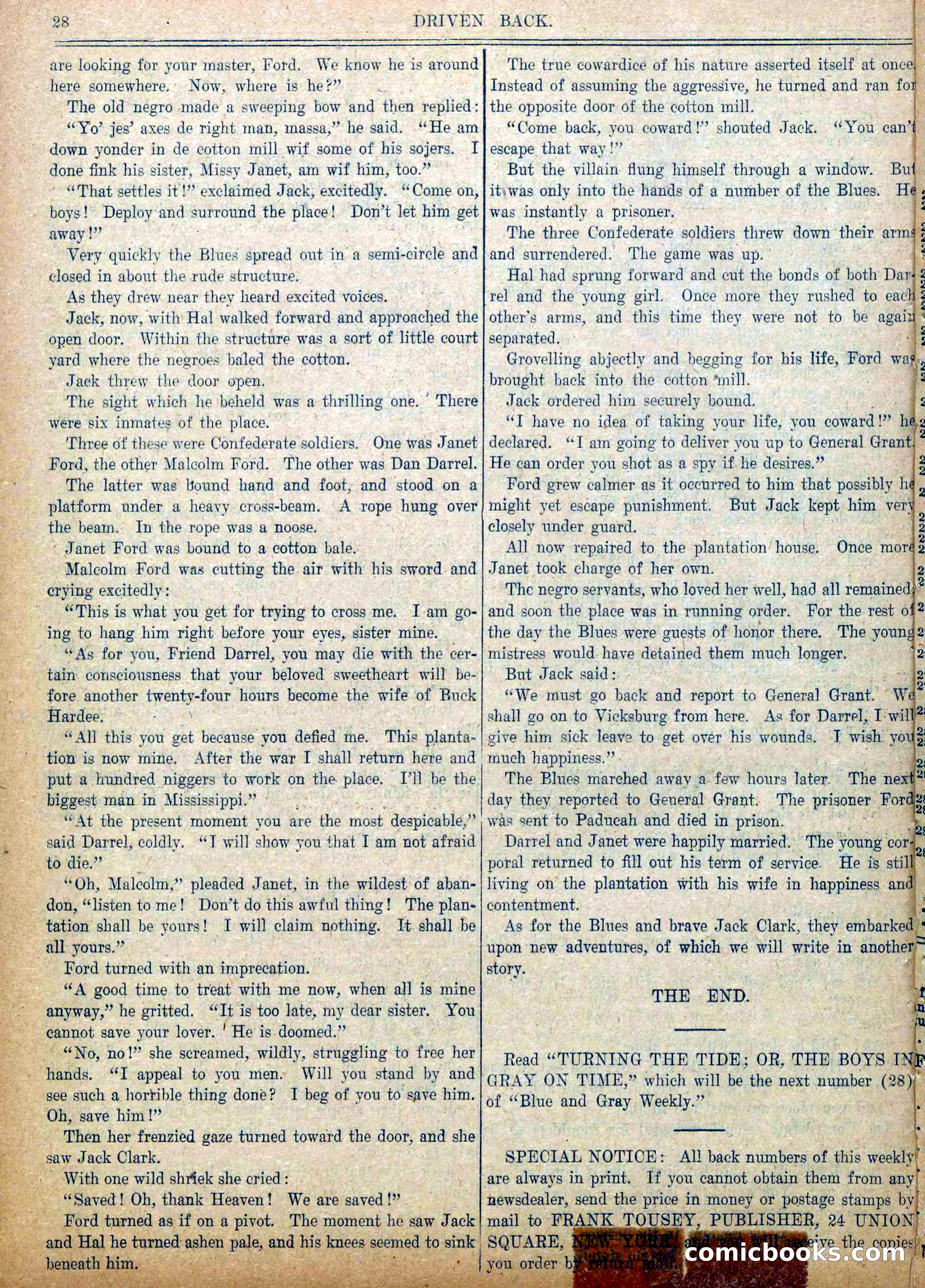 Blue and Gray Weekly, No. 27 — page 30 of 36