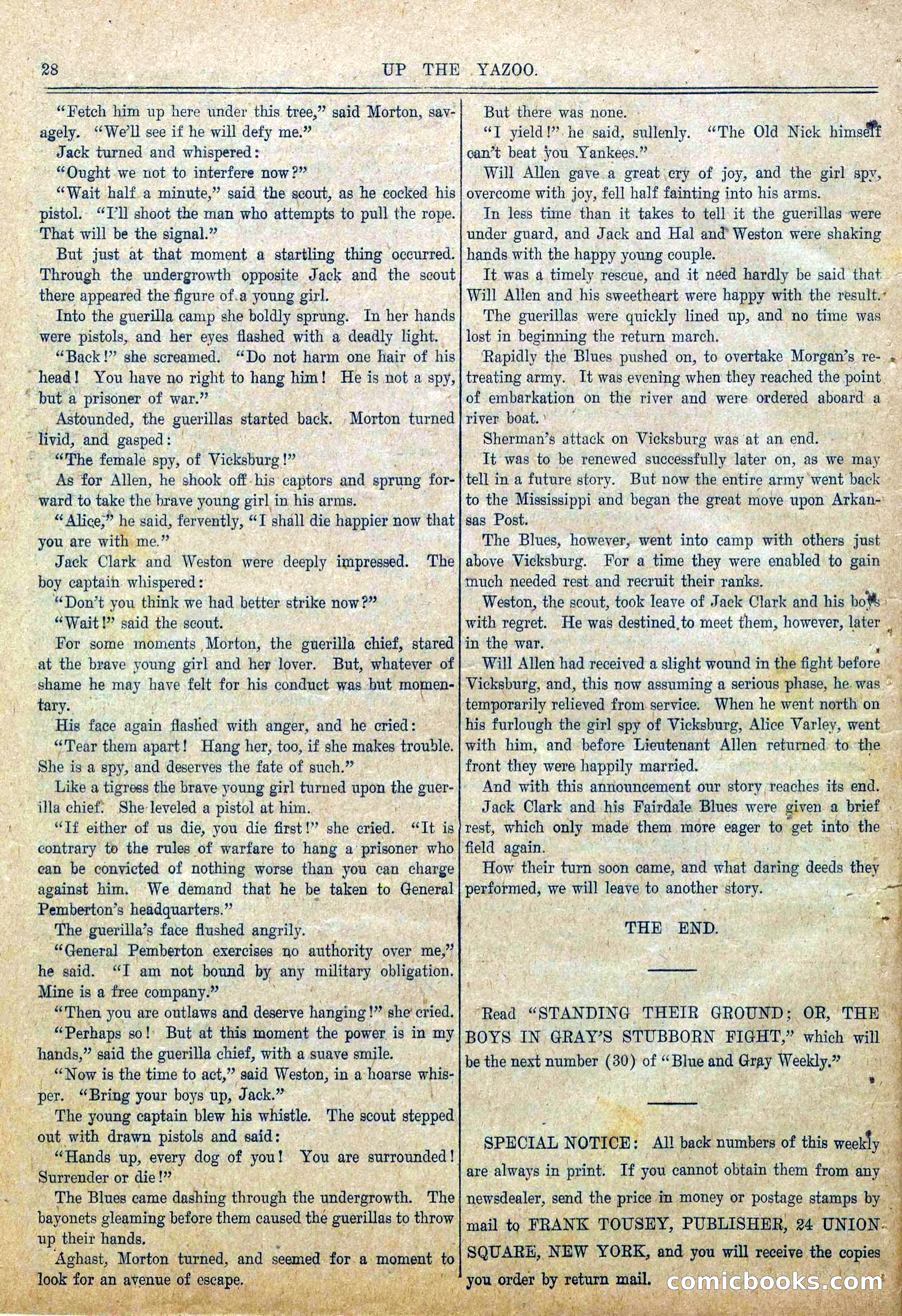 Blue and Gray Weekly, No. 29 — page 30 of 36