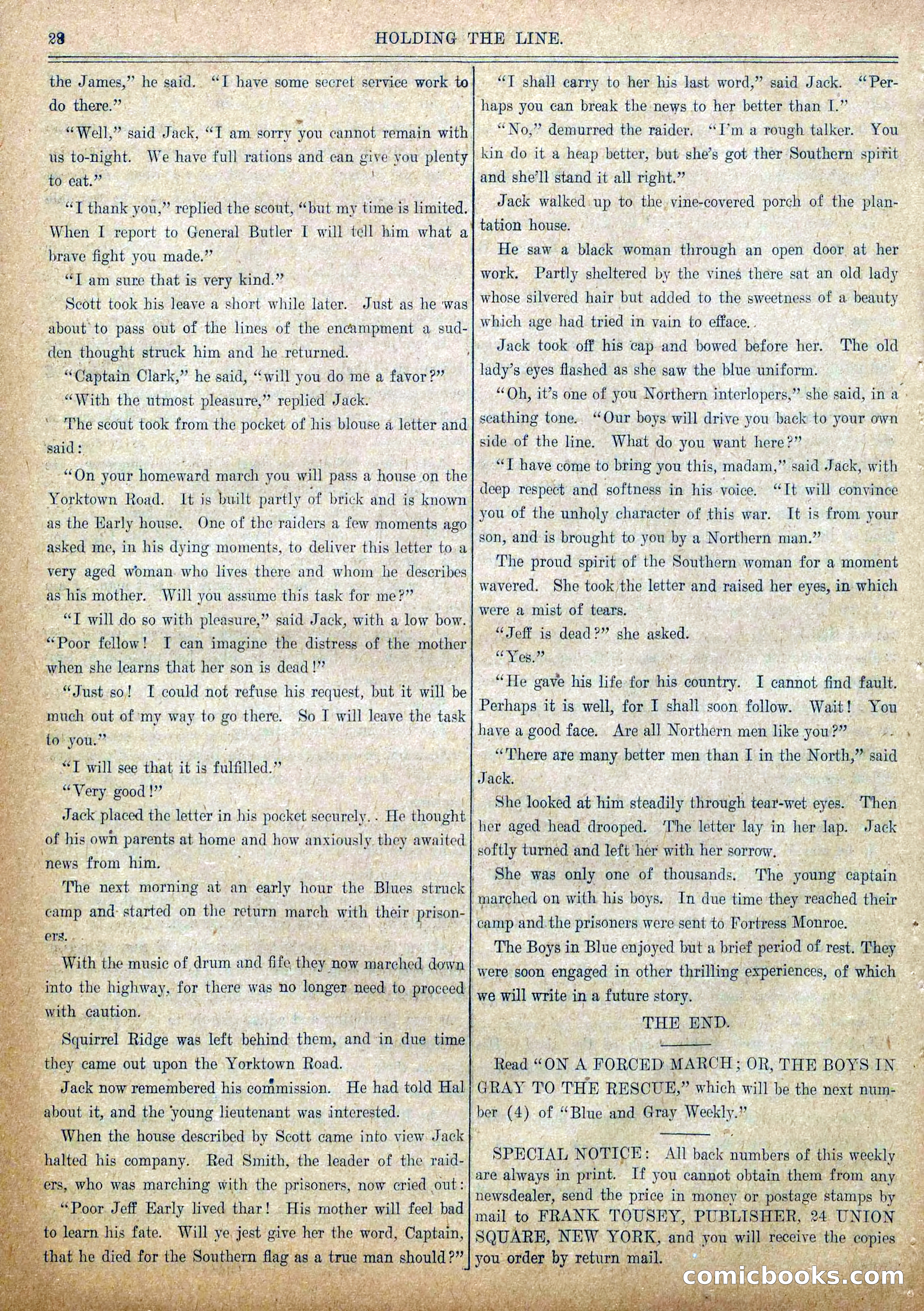 Blue and Gray Weekly No. 3 — page 30 of 36