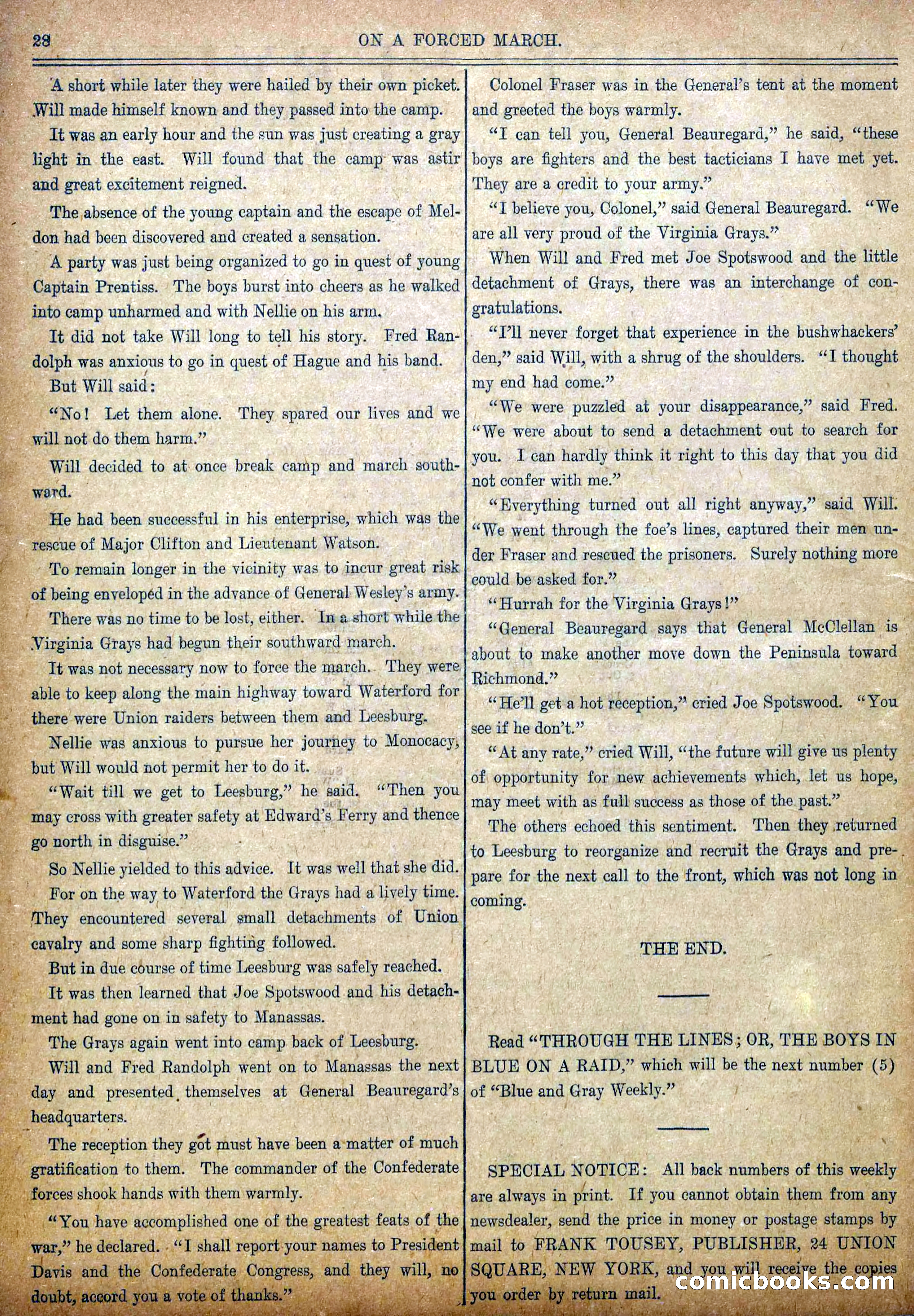 Blue and Gray Weekly, No. 4 — page 30 of 35