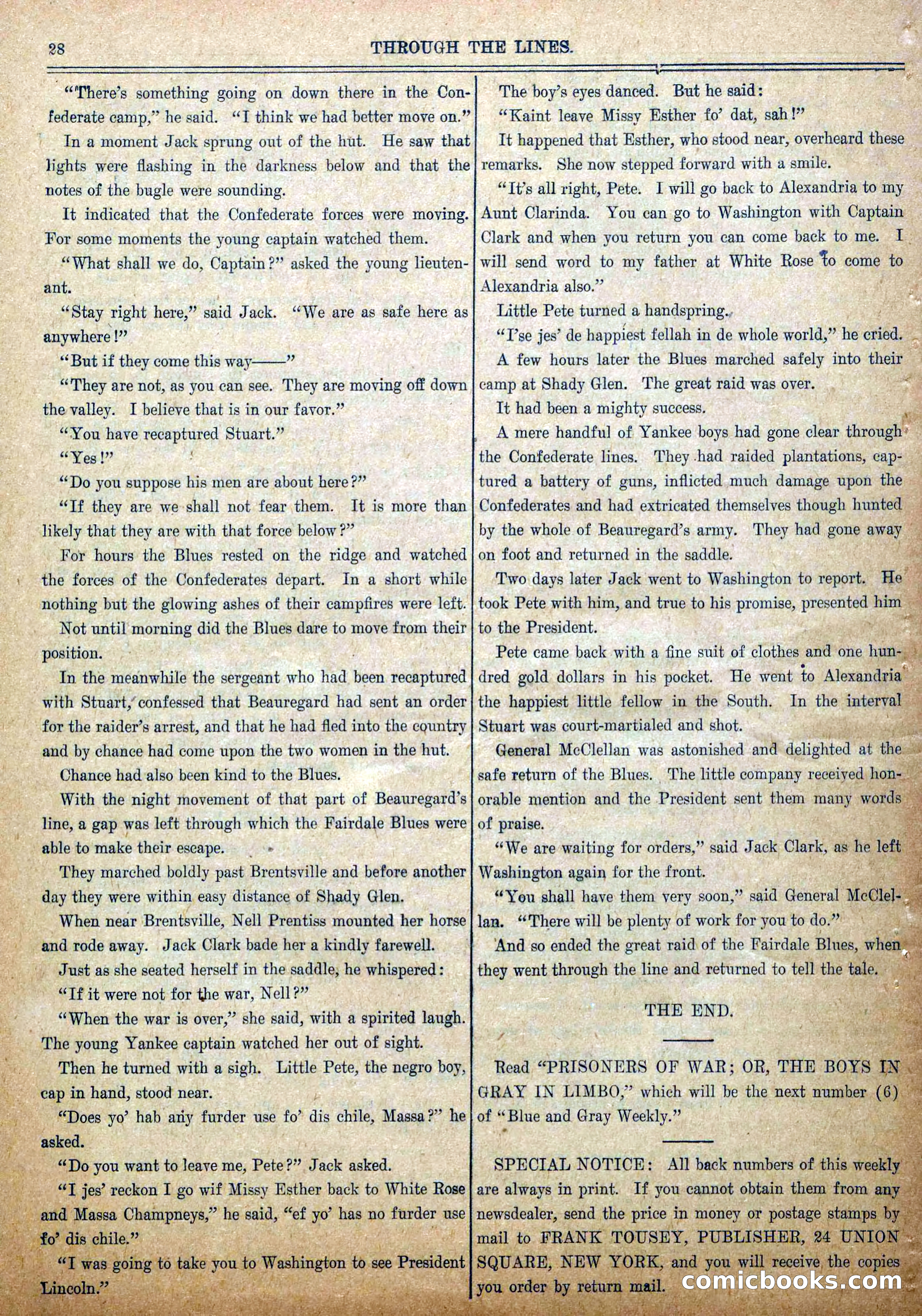 Blue and Gray Weekly, No. 6 — page 30 of 36