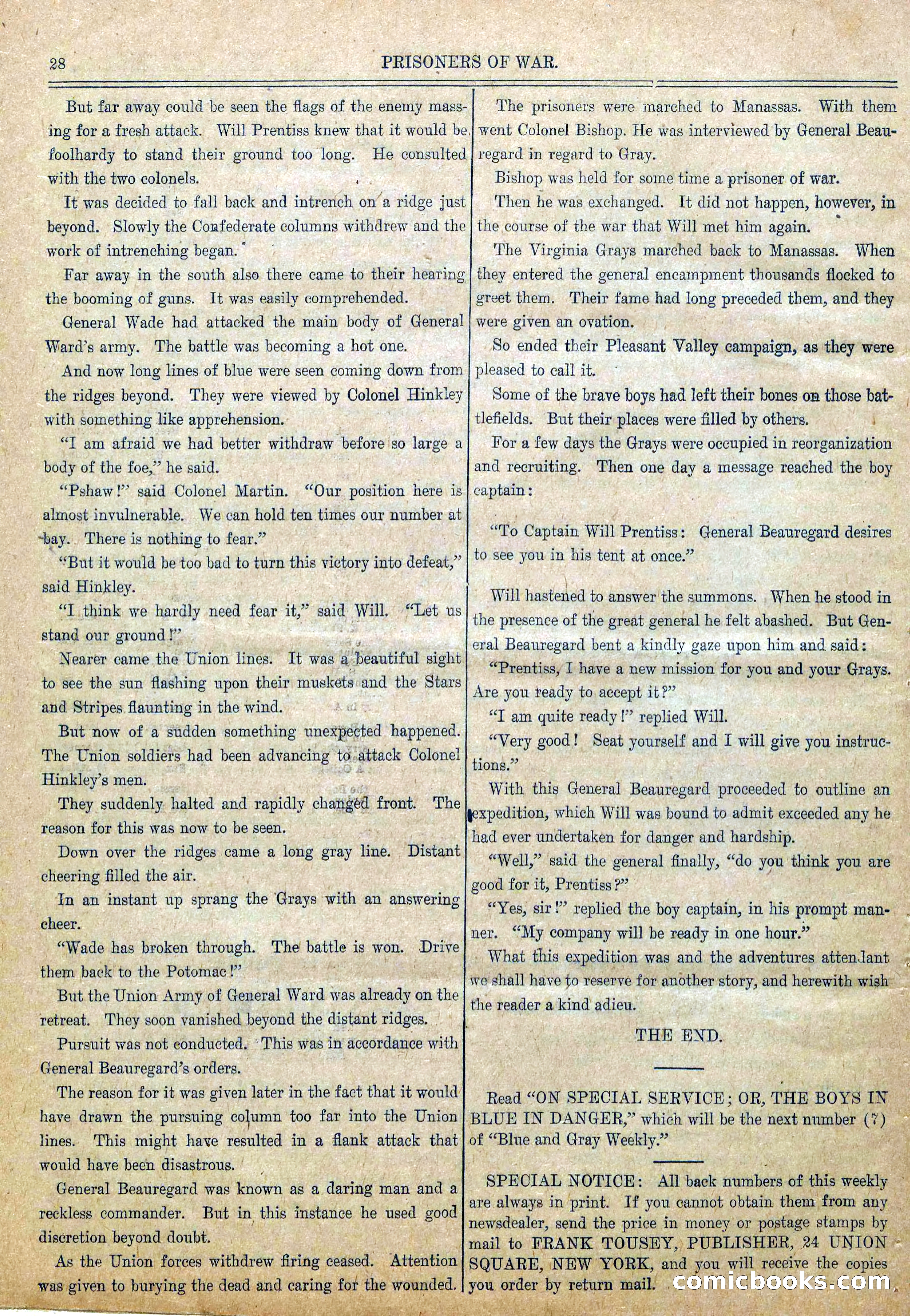 Blue and Gray Weekly, No. 6 — page 30 of 36