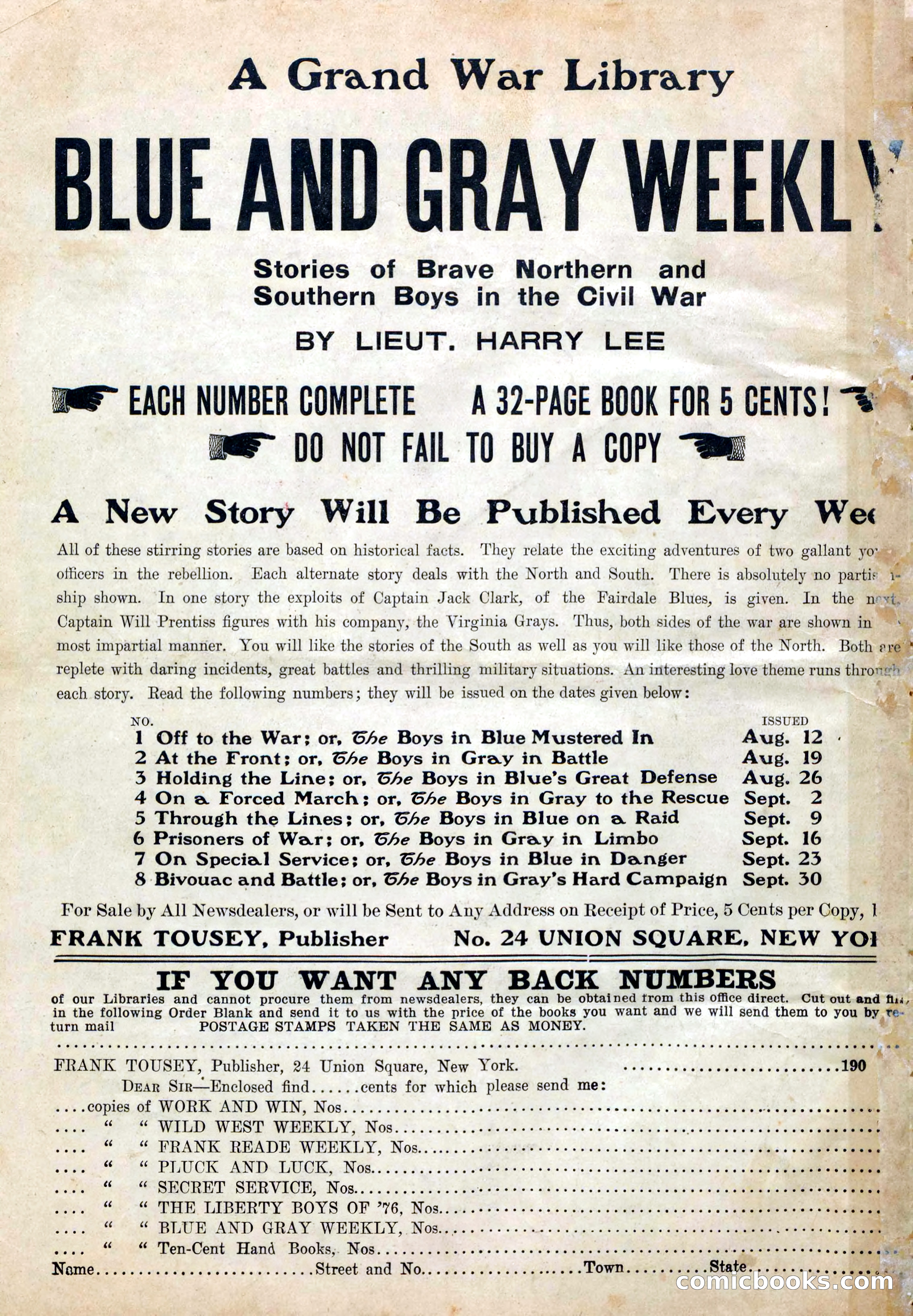 Blue and Gray Weekly, No. 6 — page 36 of 36