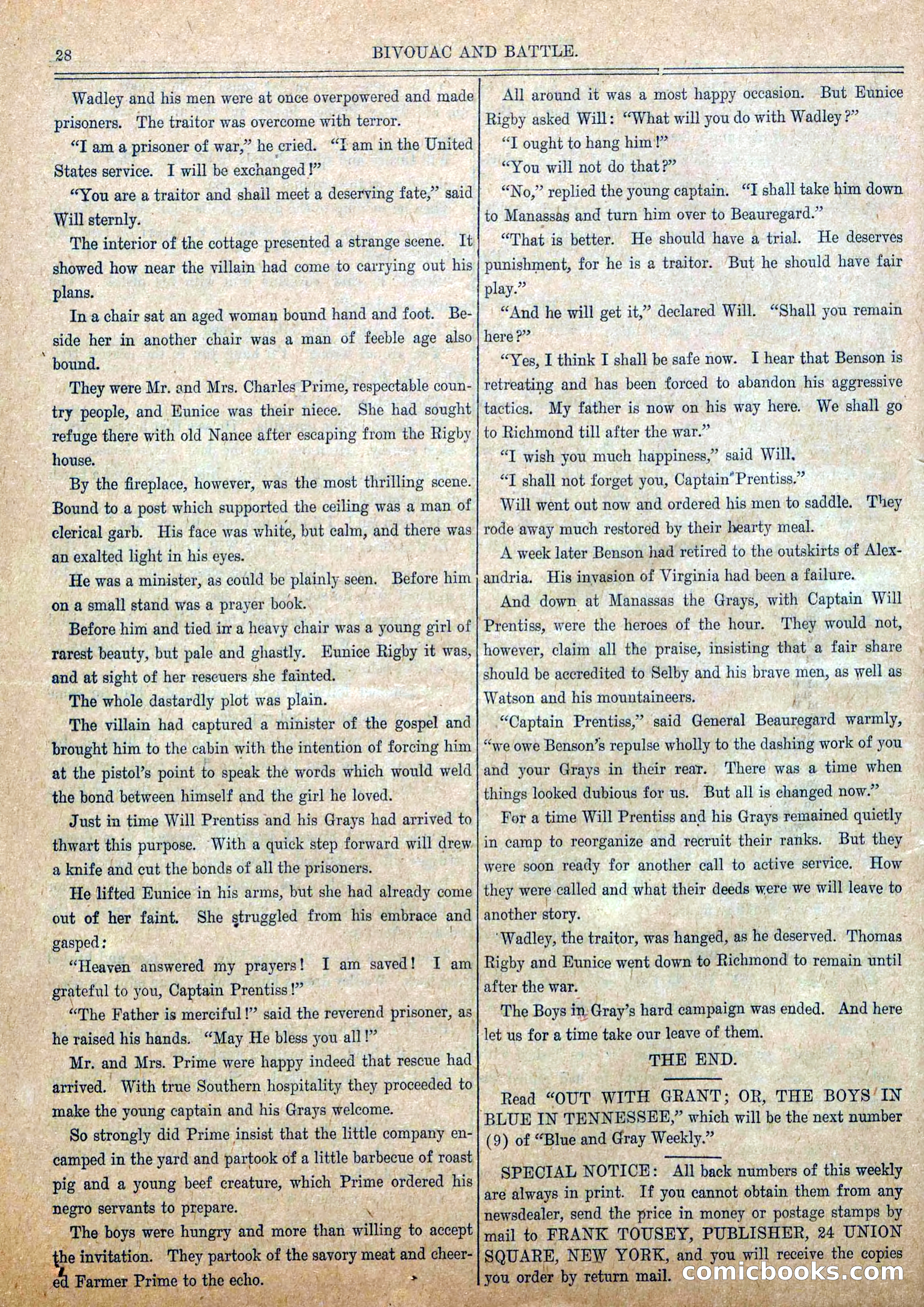 Blue and Gray Weekly, No. 8 — page 30 of 36