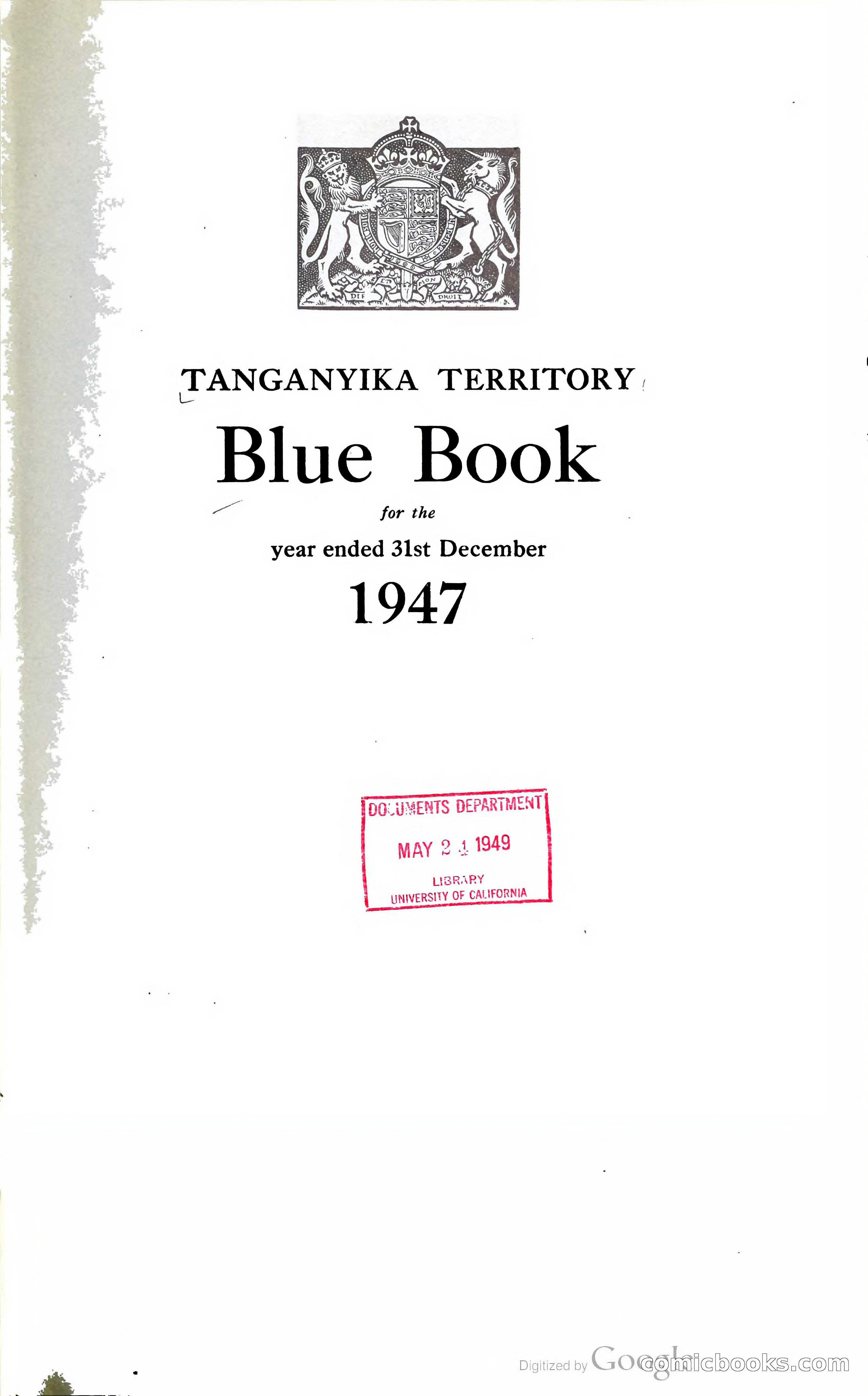 Tanganyika Territory Blue Book for the year ended 31st December 1947 — page 6 of 399