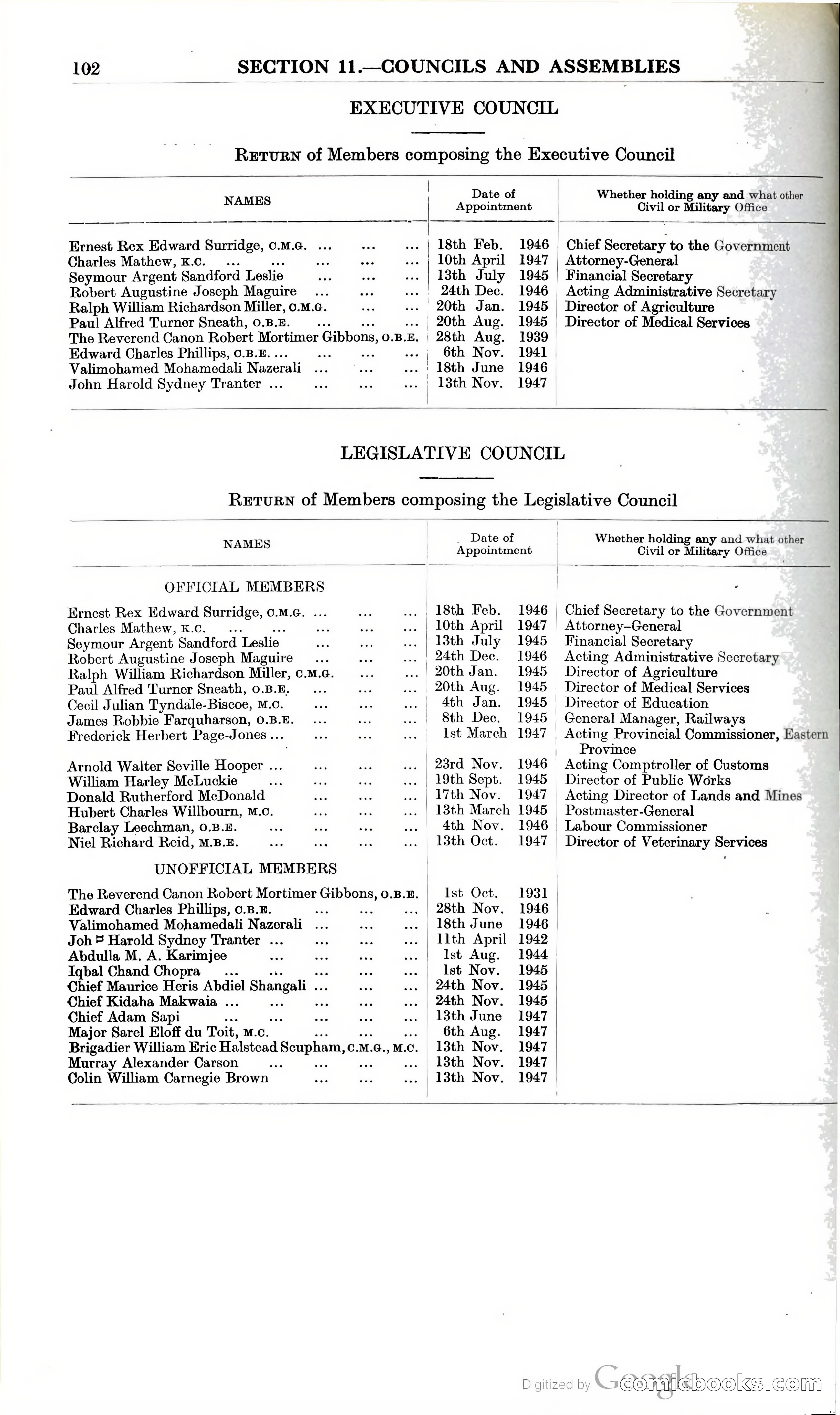 Tanganyika Territory Blue Book for the year ended 31st December 1947 — page 111 of 399
