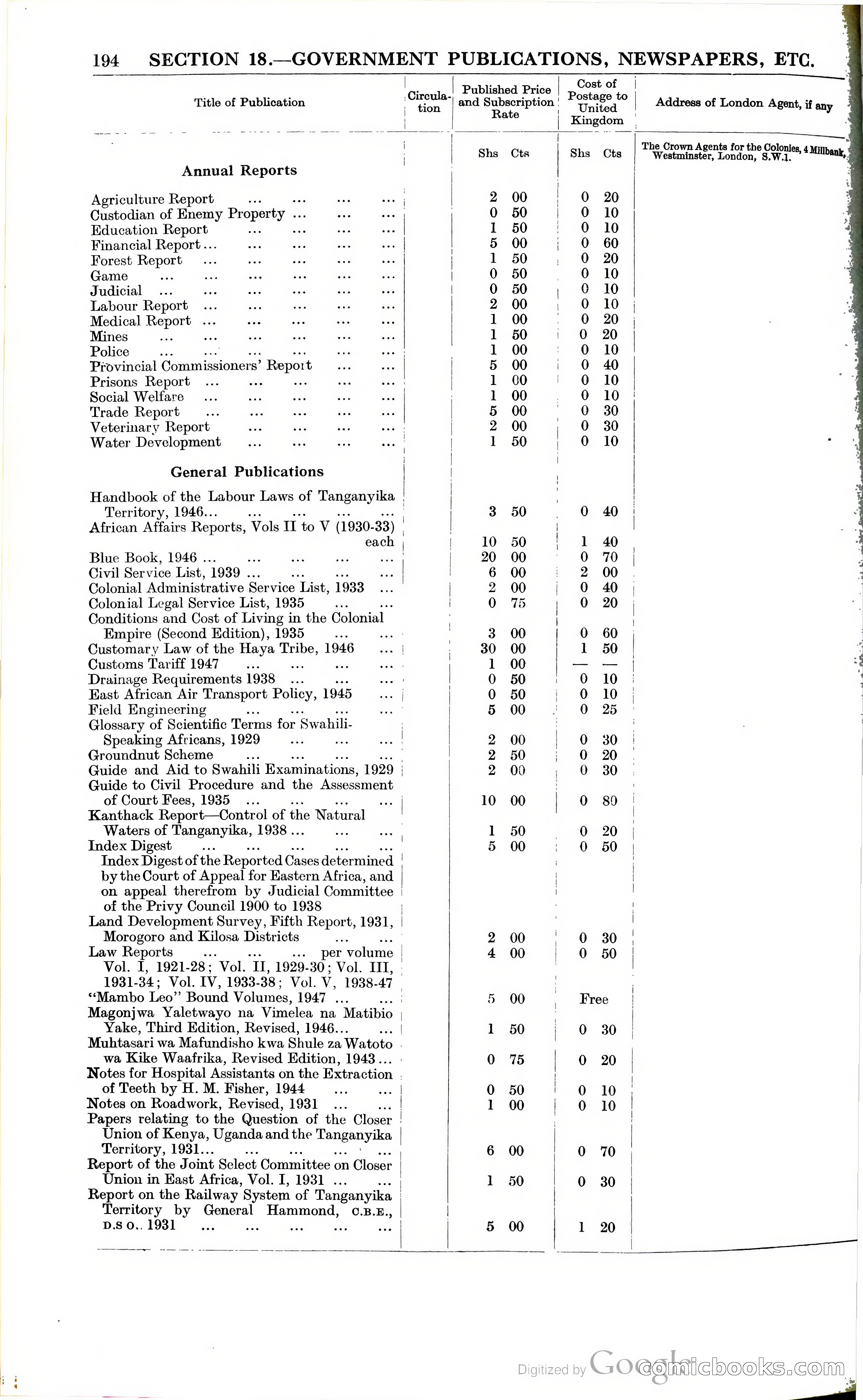 Tanganyika Territory Blue Book for the year ended 31st December 1947 — page 203 of 399