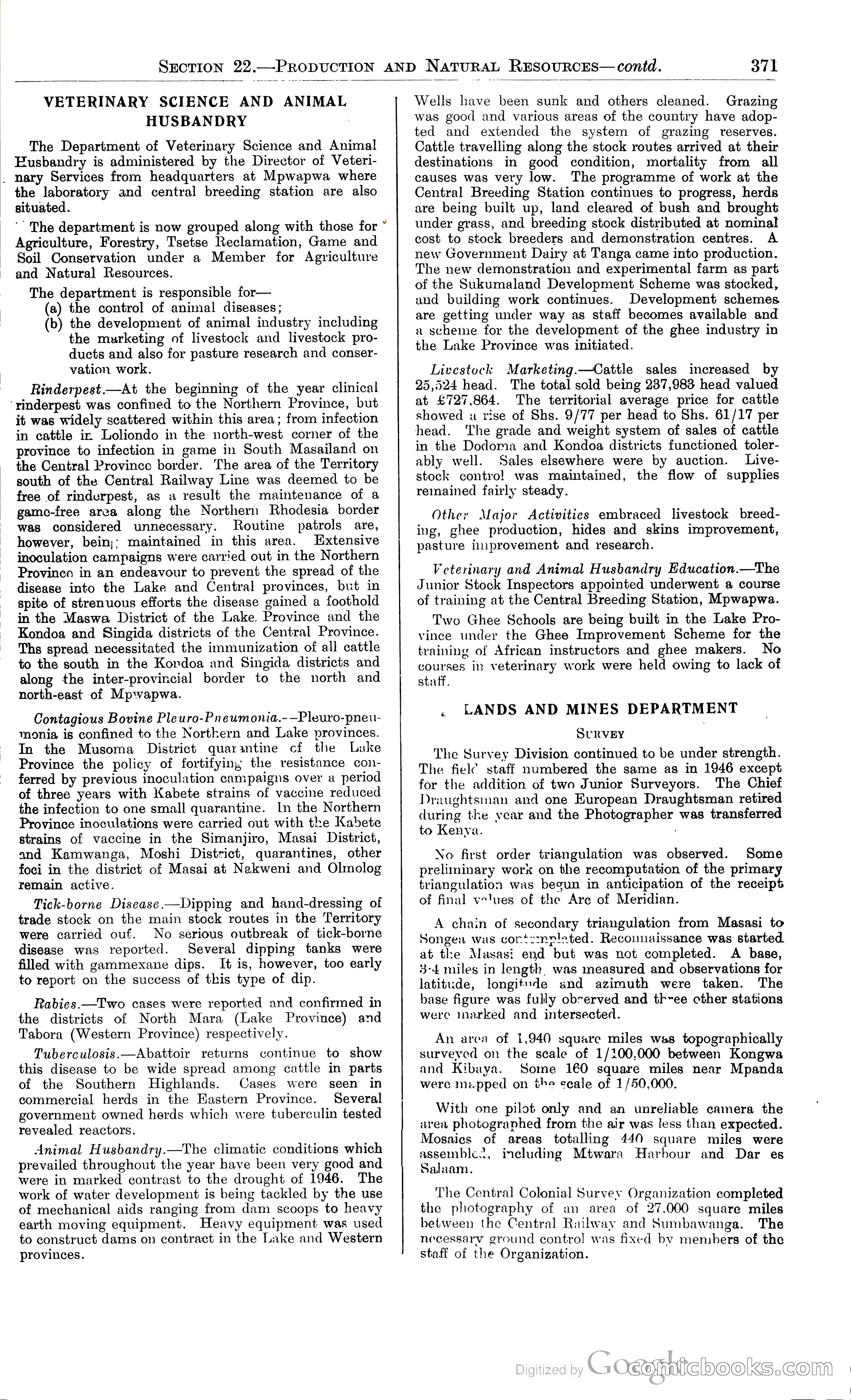 Tanganyika Territory Blue Book for the year ended 31st December 1947 — page 380 of 399