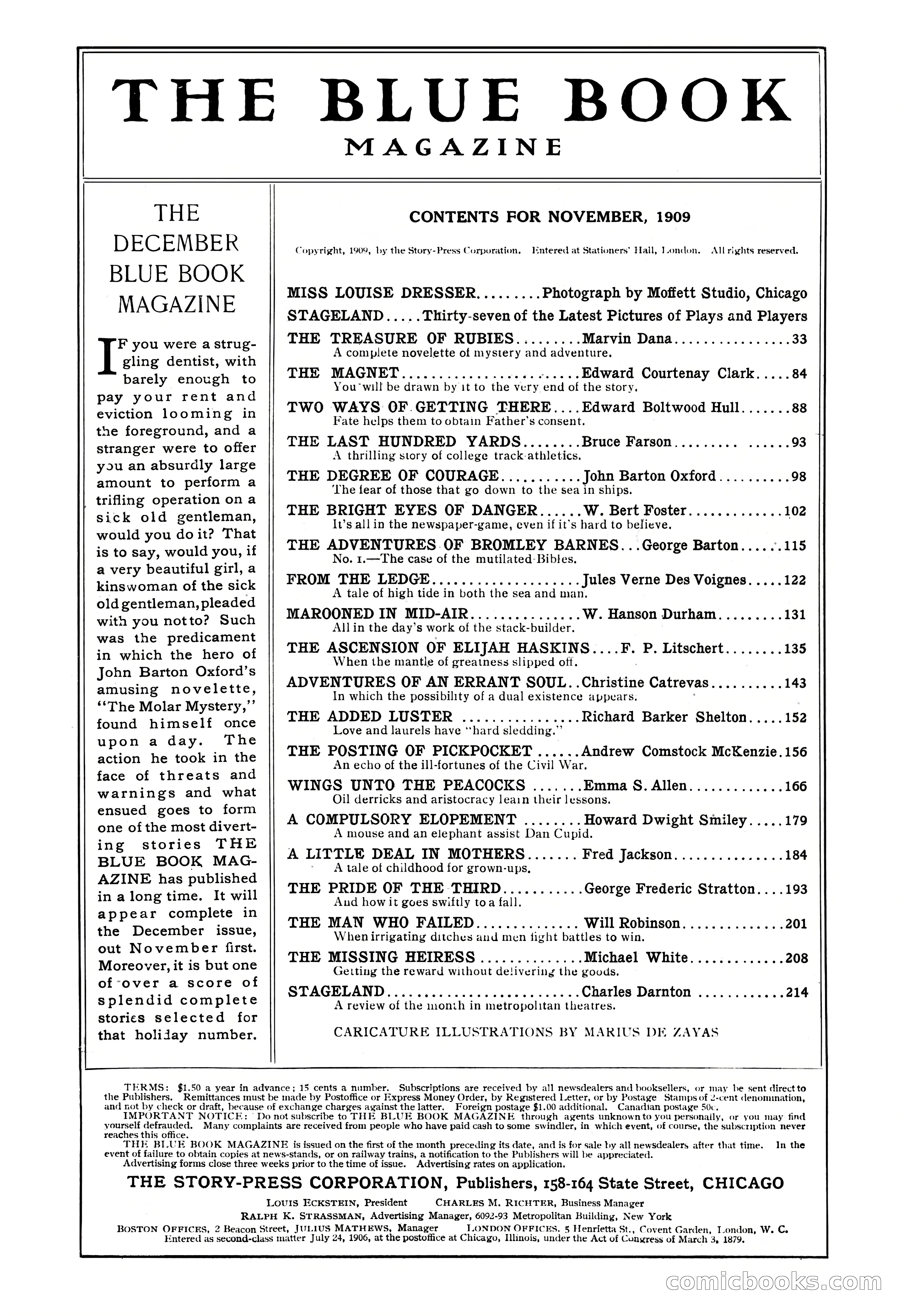 The Blue Book Magazine, November 1909 — page 5 of 254
