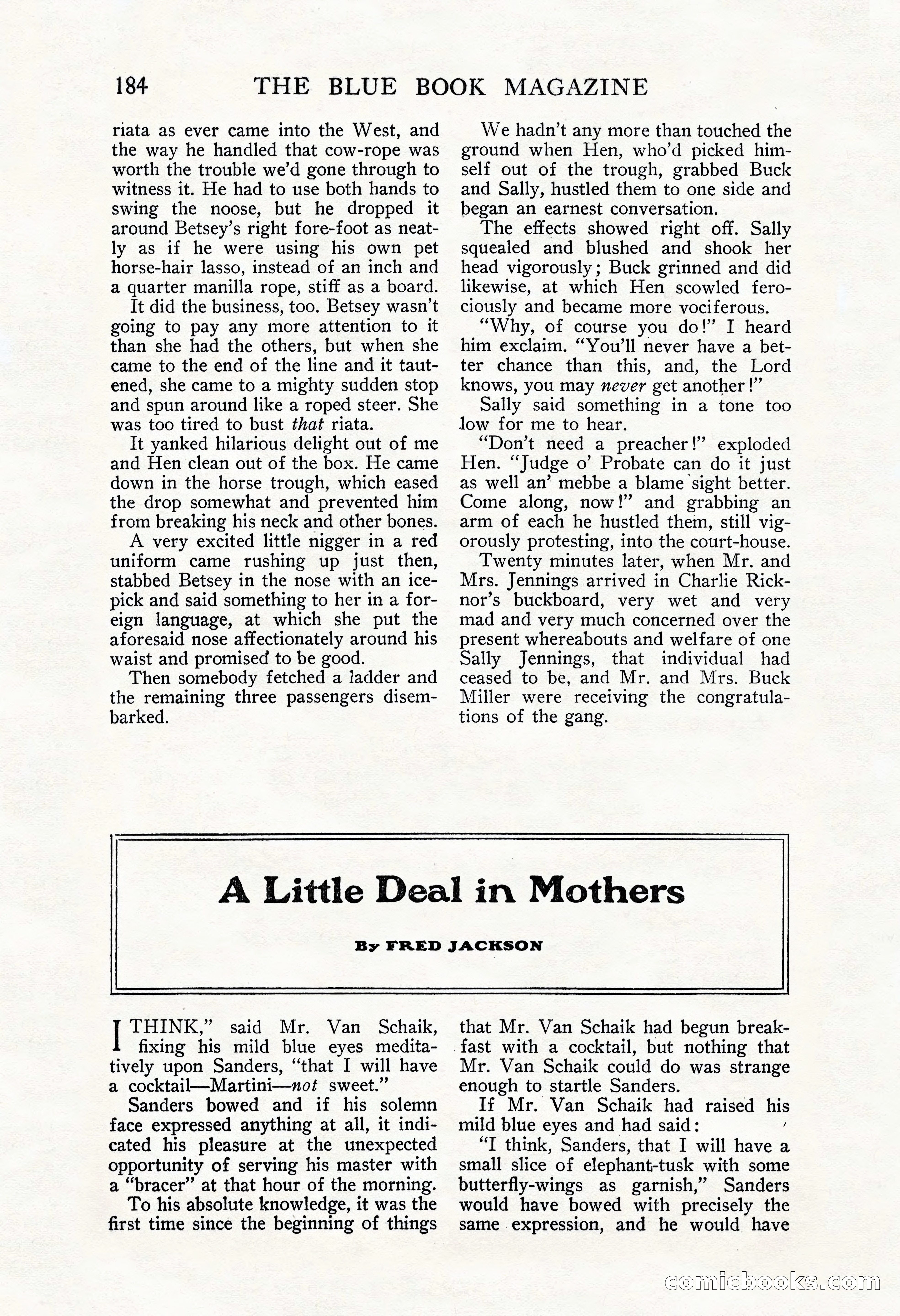 The Blue Book Magazine, November 1909 — page 188 of 254