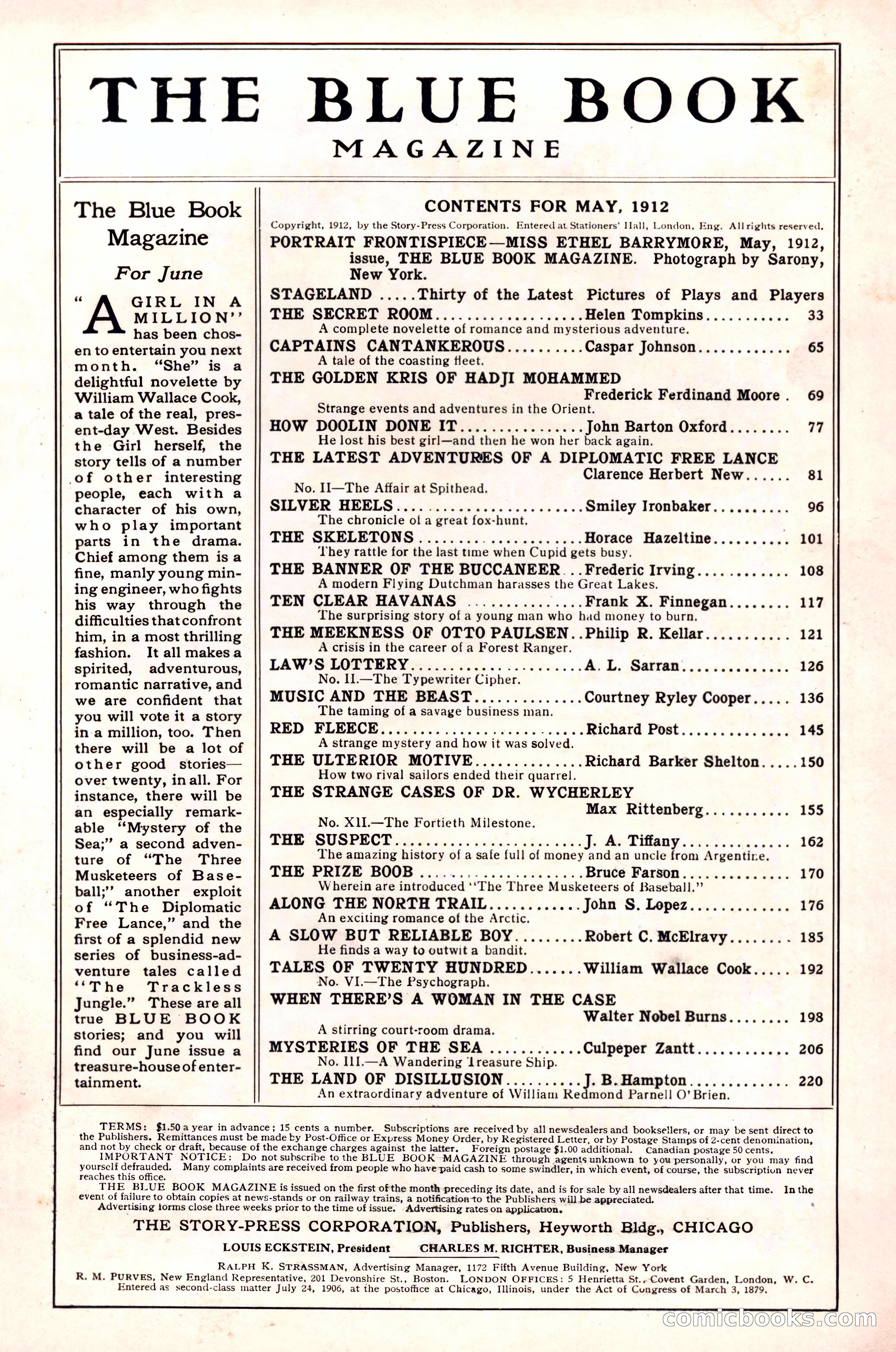 The Blue Book Magazine, May 1912 — page 5 of 244