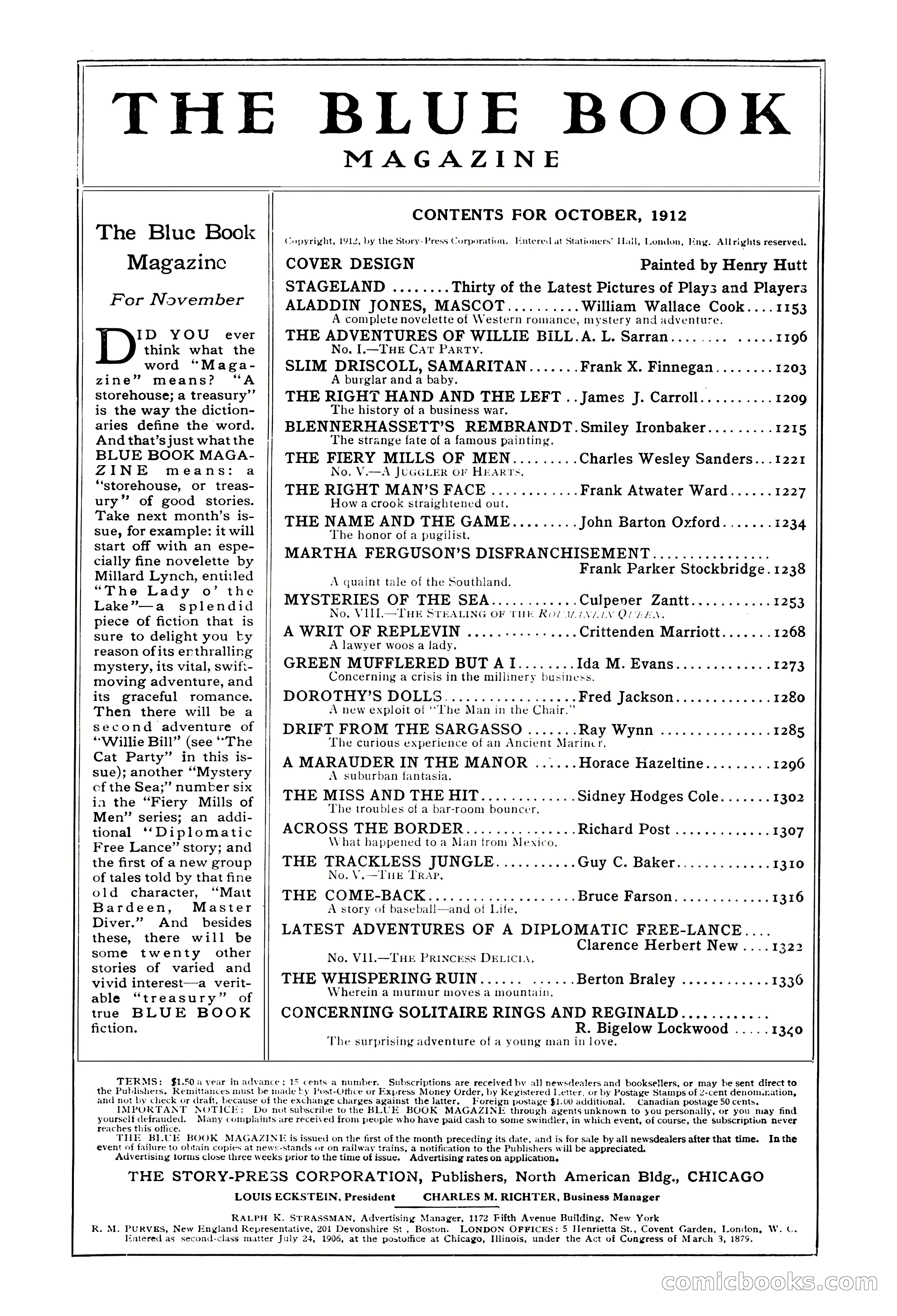 The Blue Book Magazine, October 1912 — page 5 of 242