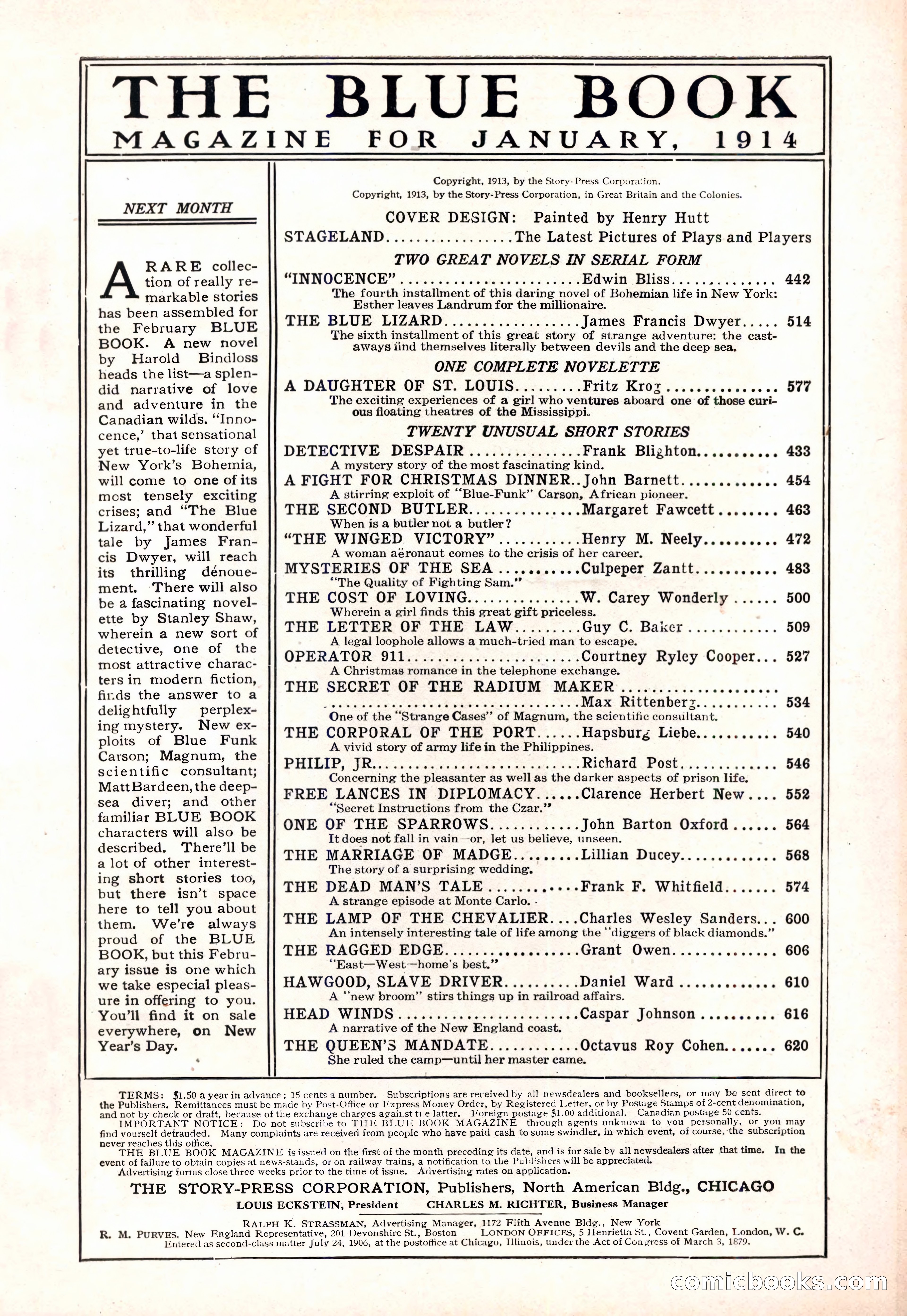 The Blue Book Magazine, January 1914 — page 5 of 228