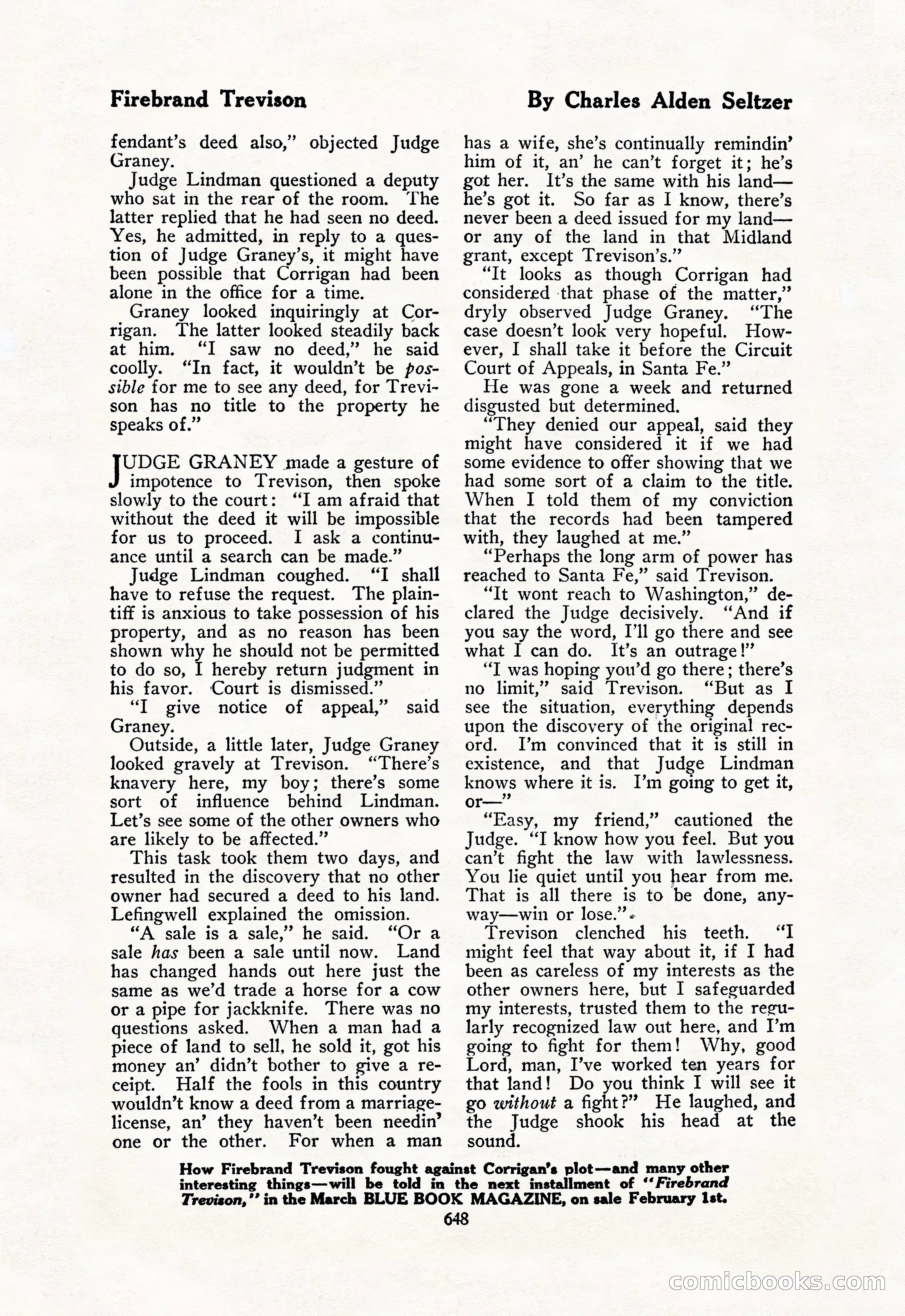 The Blue Book Magazine, February 1918 — page 74 of 204