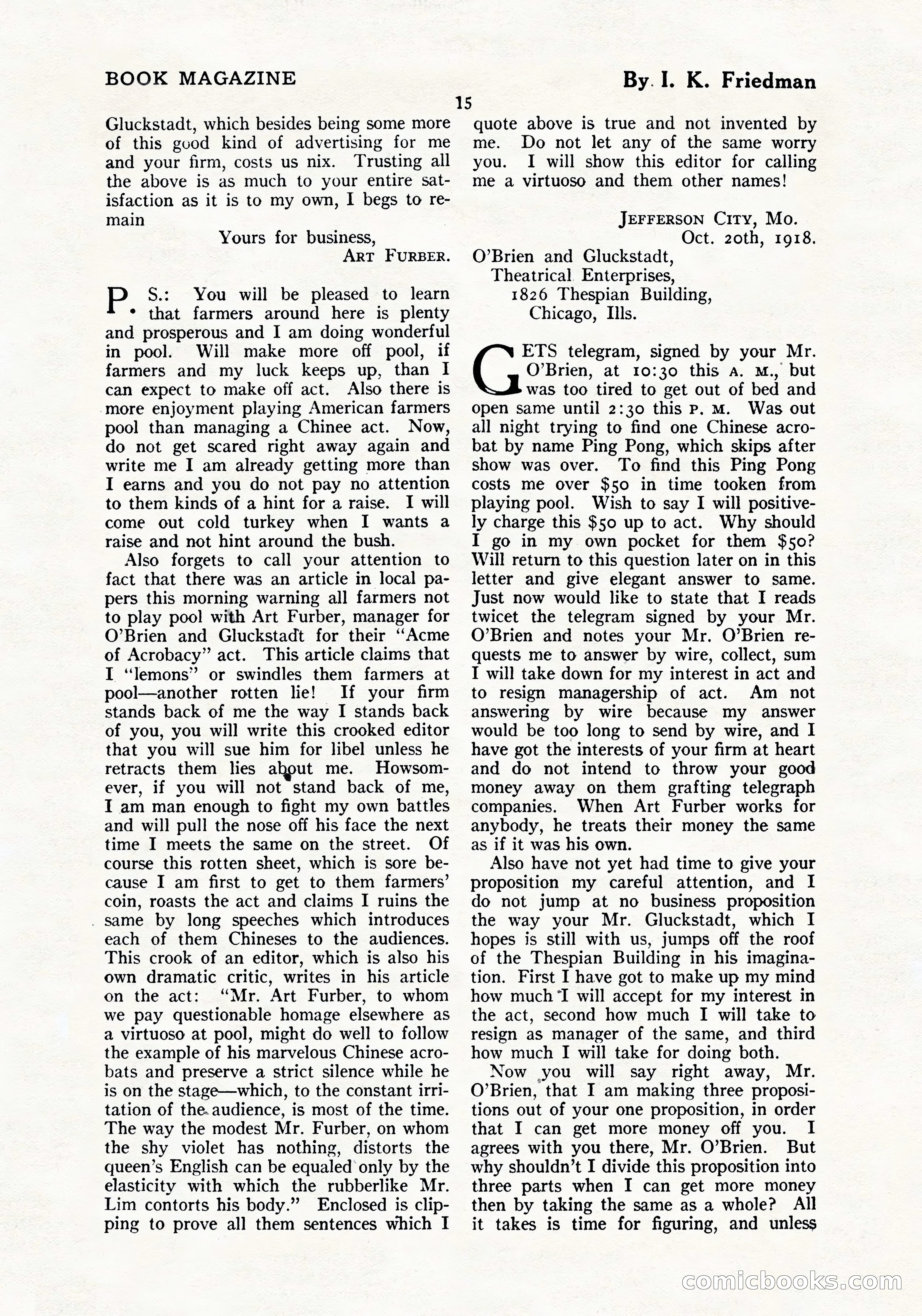 The Blue Book Magazine, July 1919 — page 21 of 212