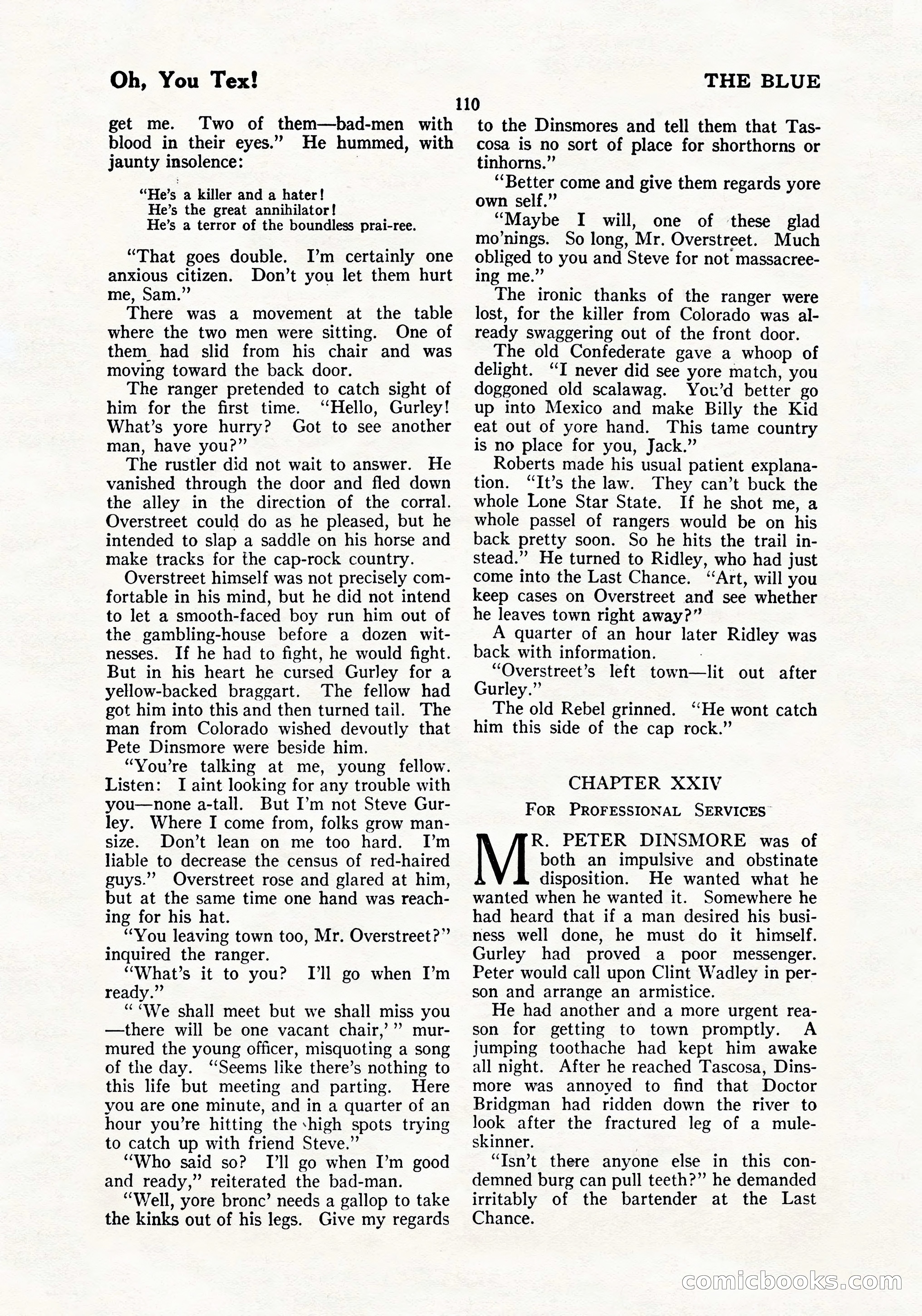 The Blue Book Magazine, July 1919 — page 116 of 212