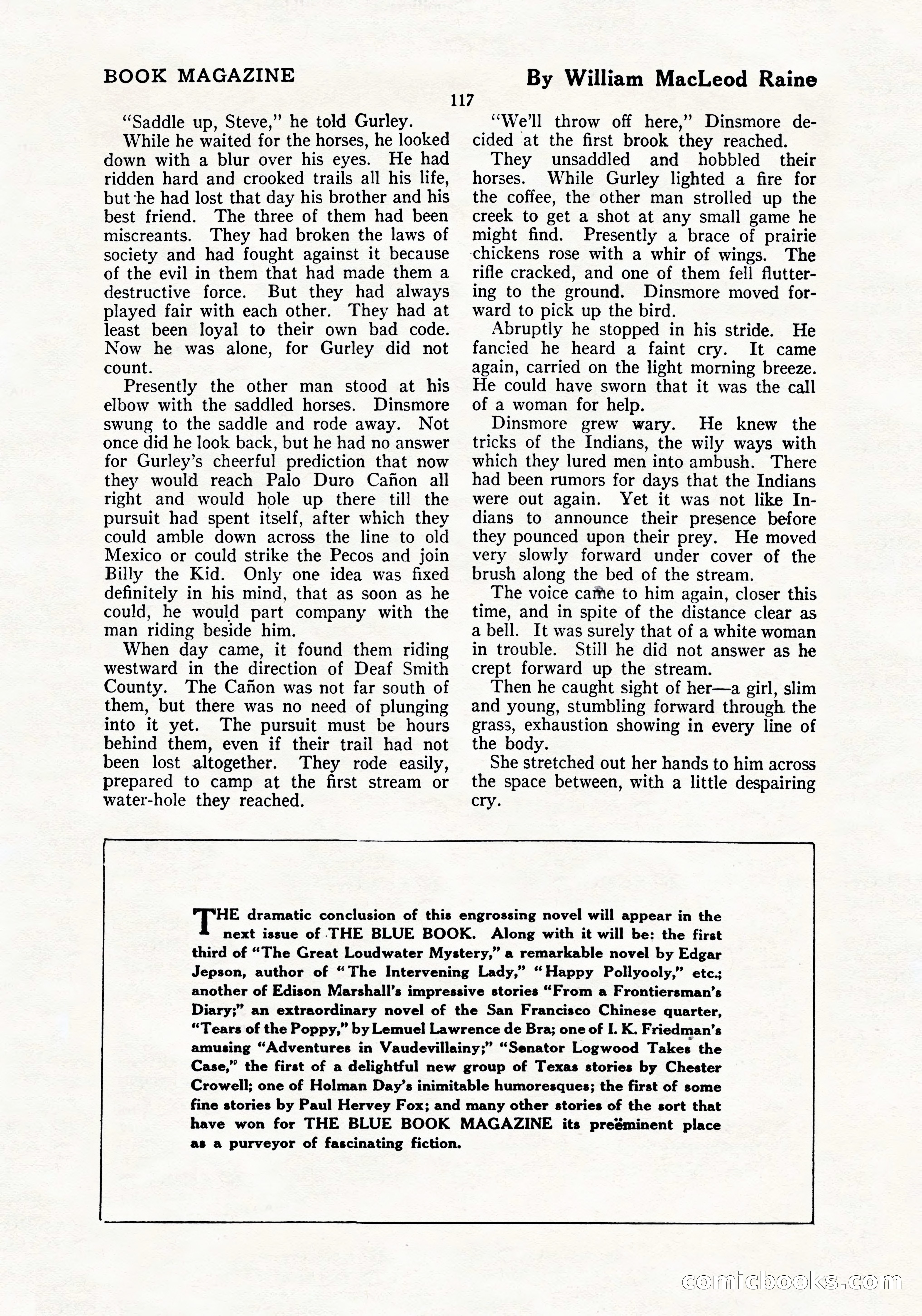 The Blue Book Magazine, July 1919 — page 123 of 212