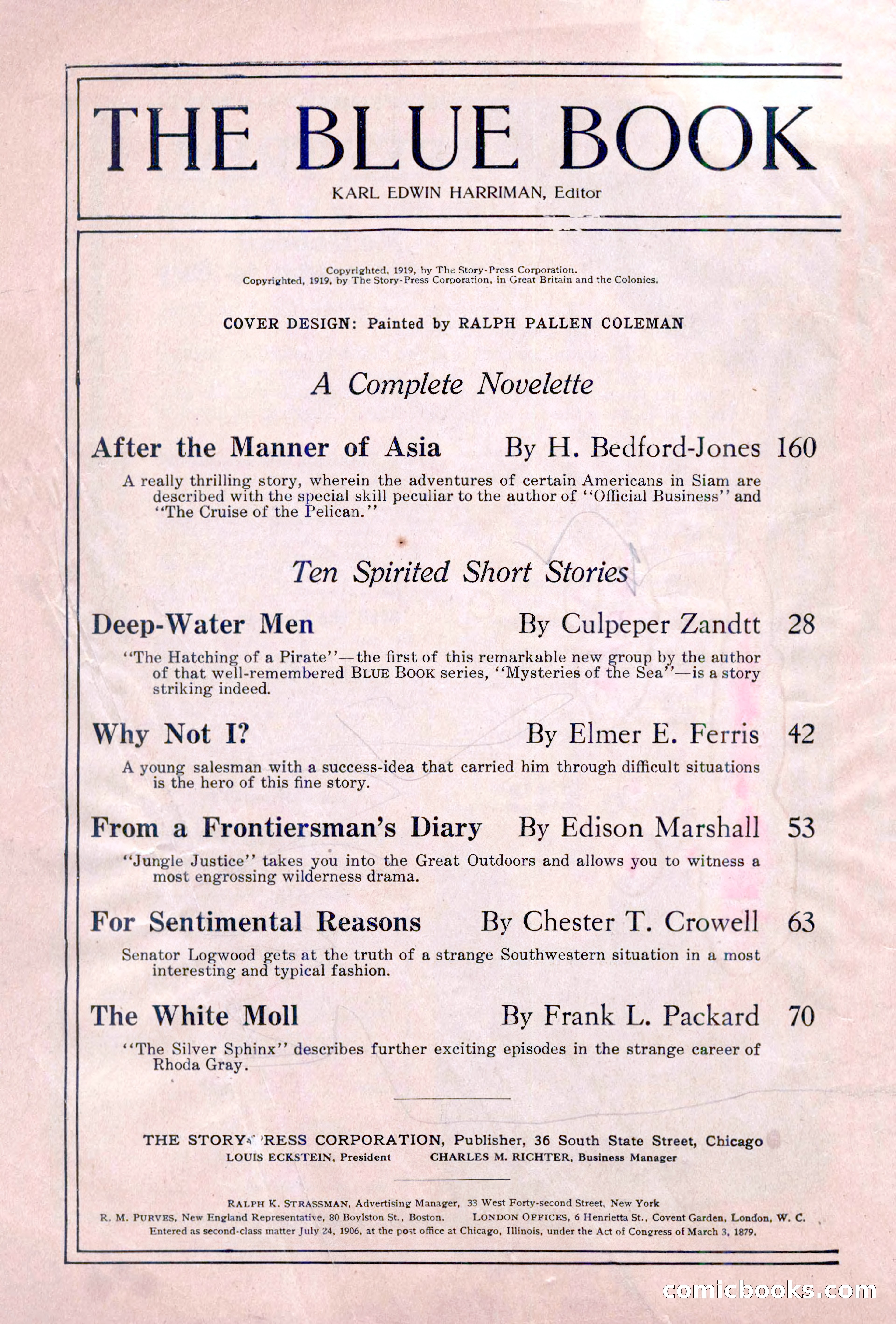 The Blue Book Magazine, December 1919 — page 4 of 216