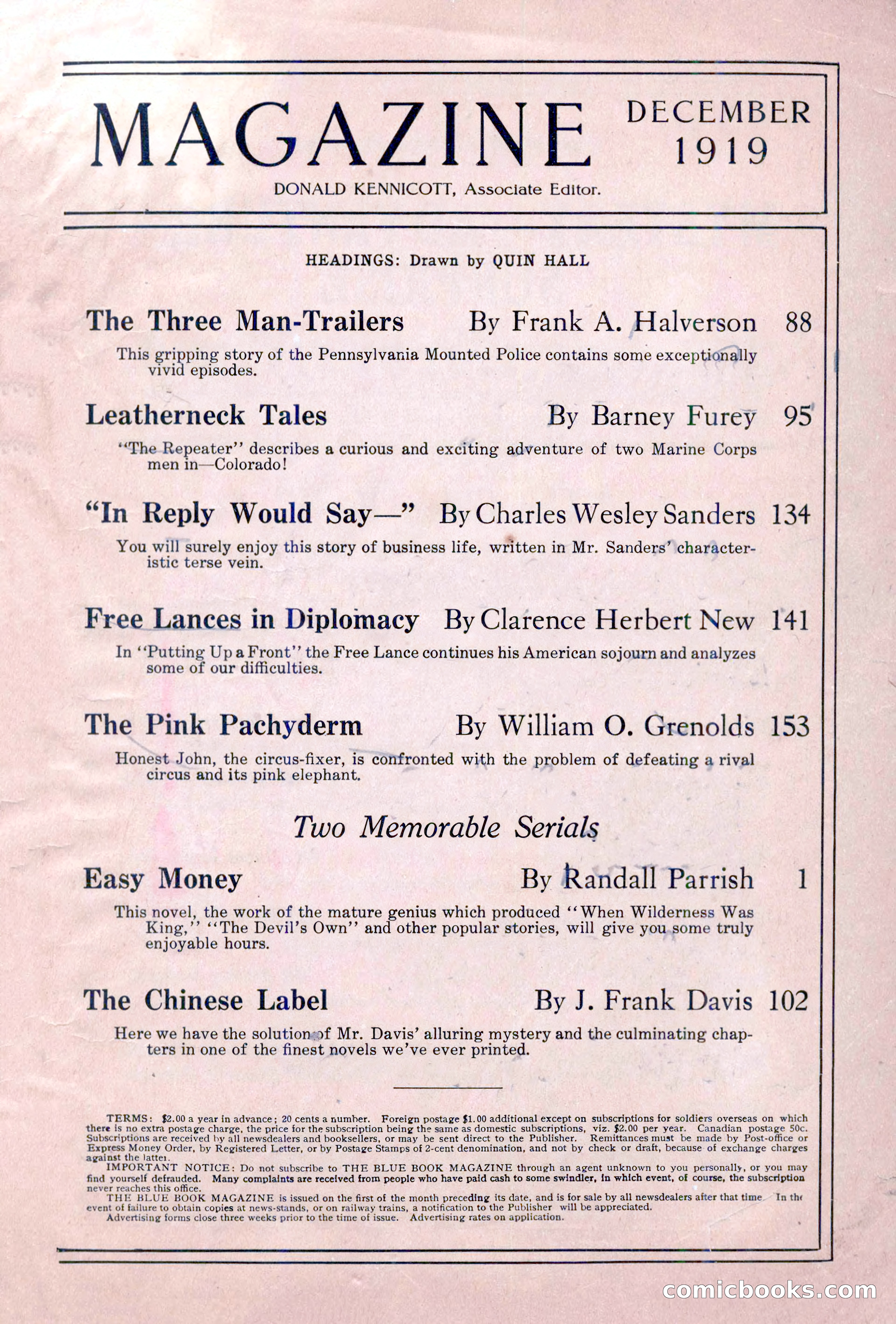 The Blue Book Magazine, December 1919 — page 5 of 216