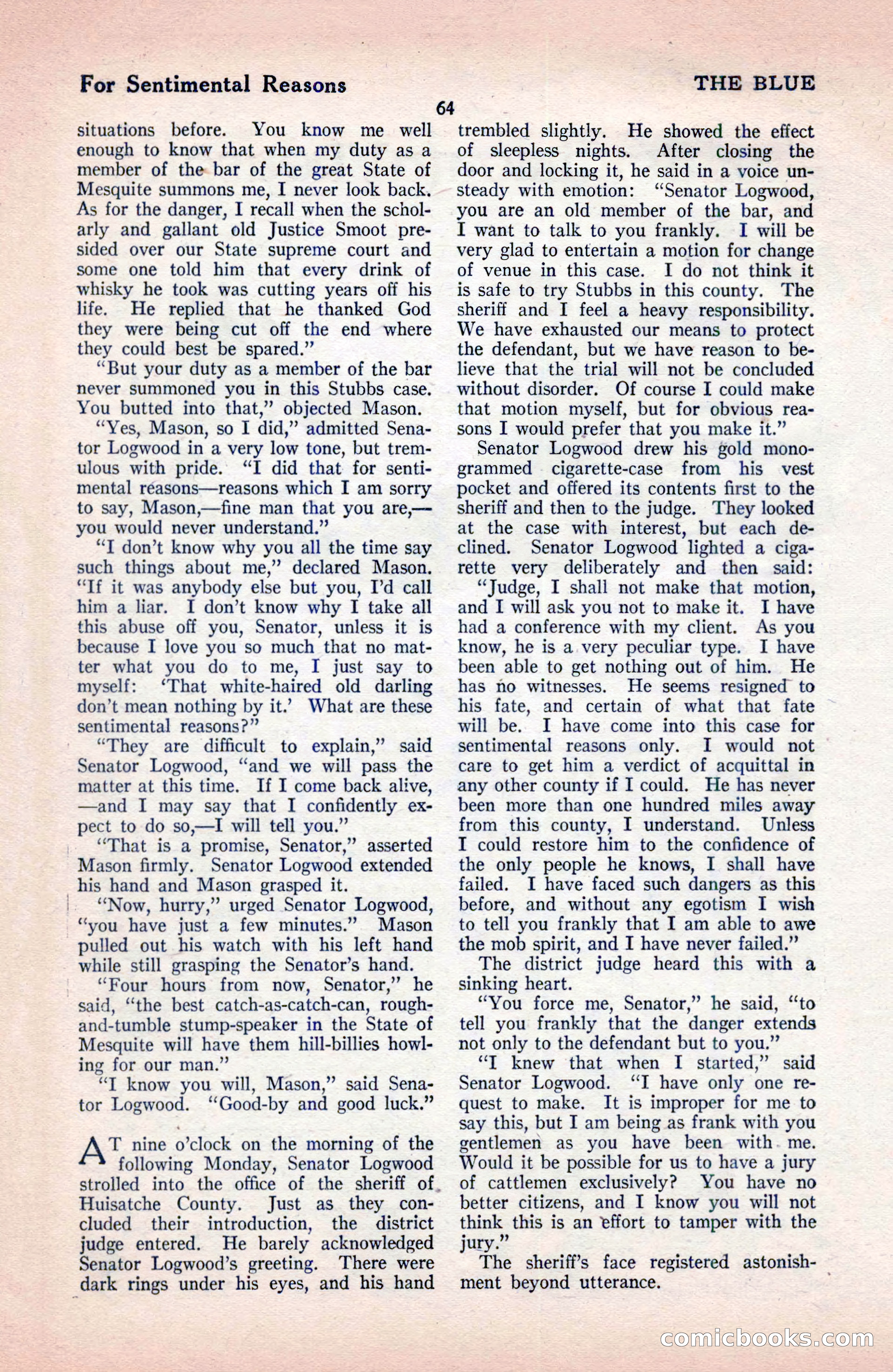 The Blue Book Magazine, December 1919 — page 70 of 216