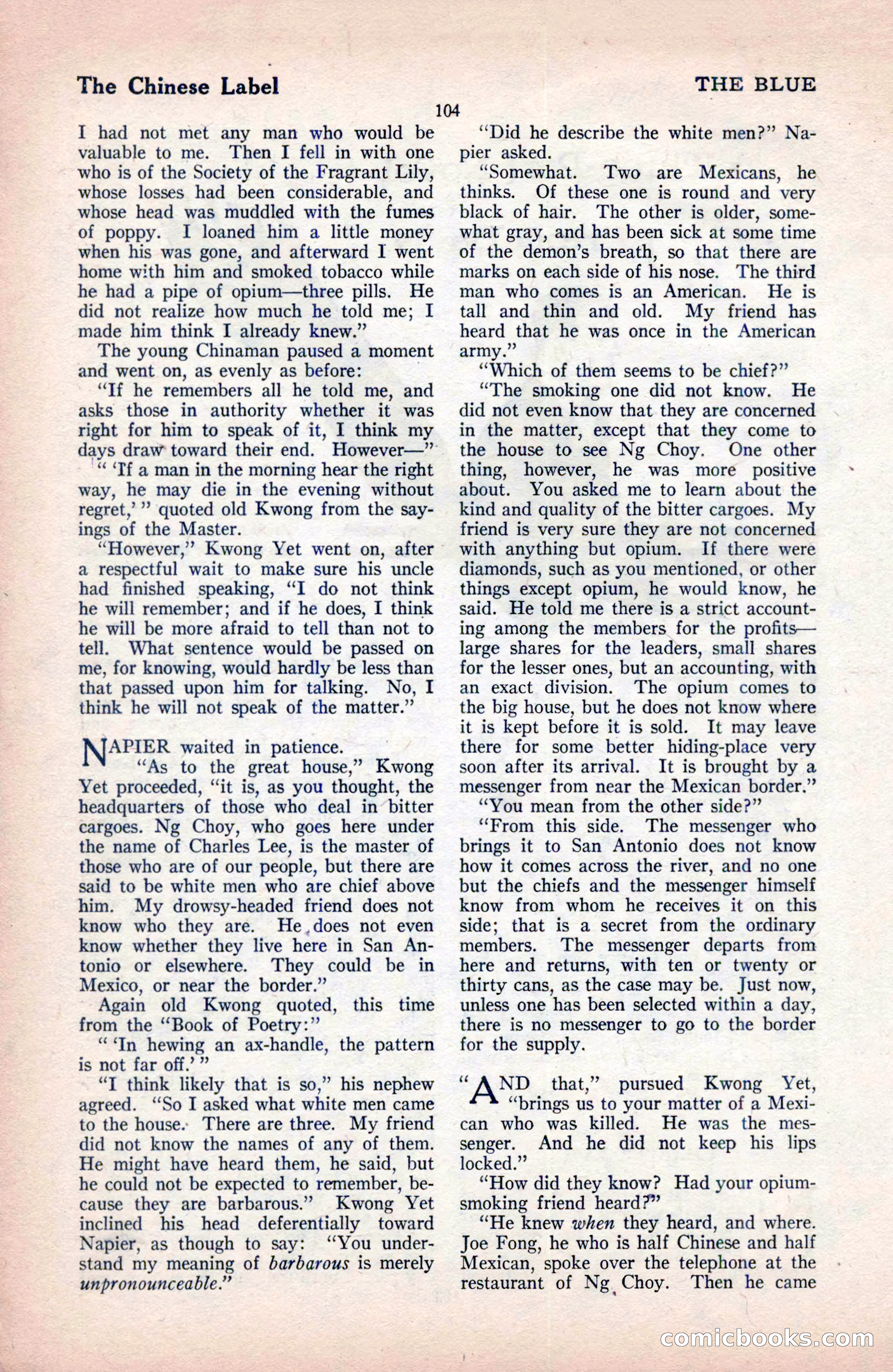 The Blue Book Magazine, December 1919 — page 110 of 216