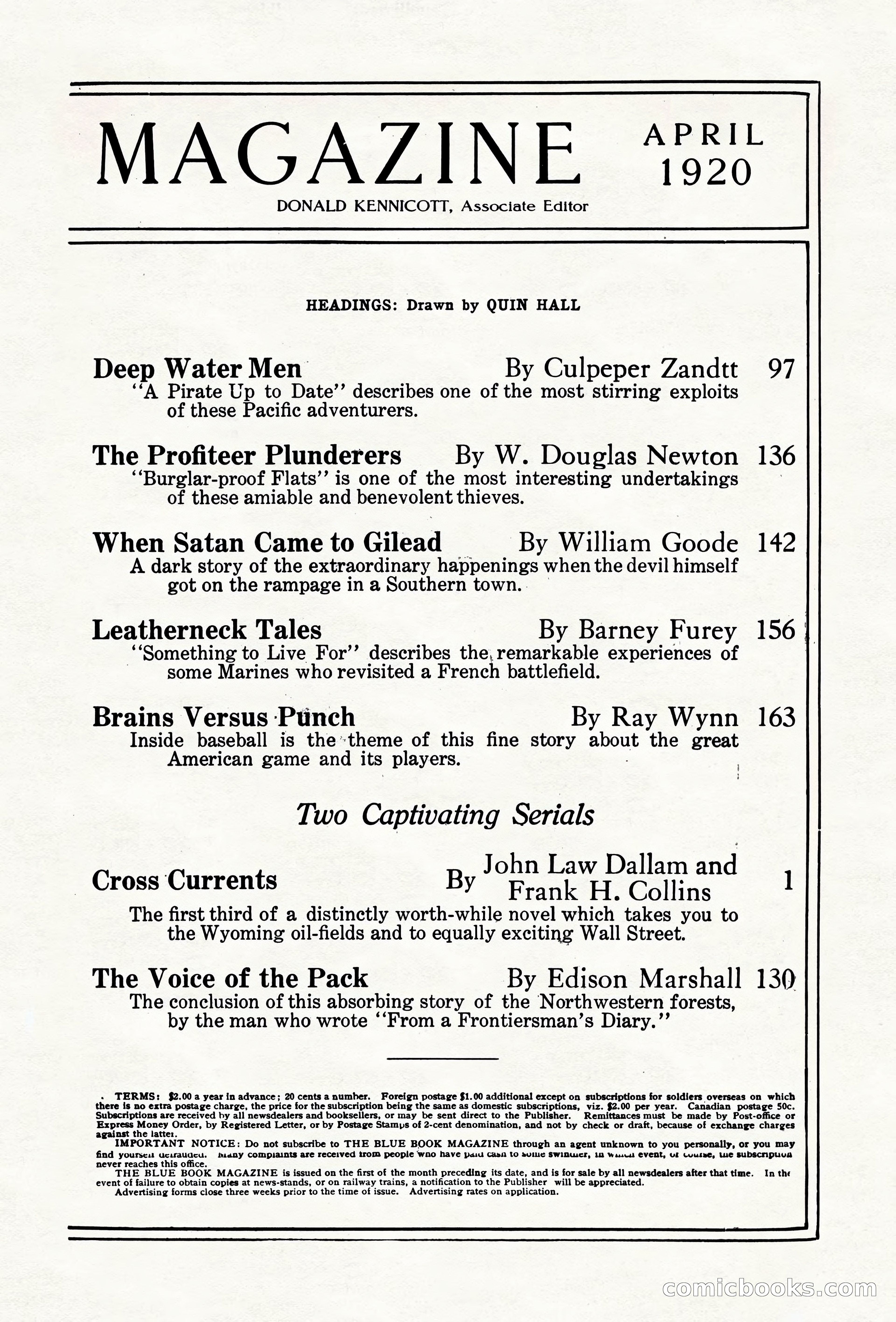 The Blue Book Magazine, April 1920 — page 5 of 212