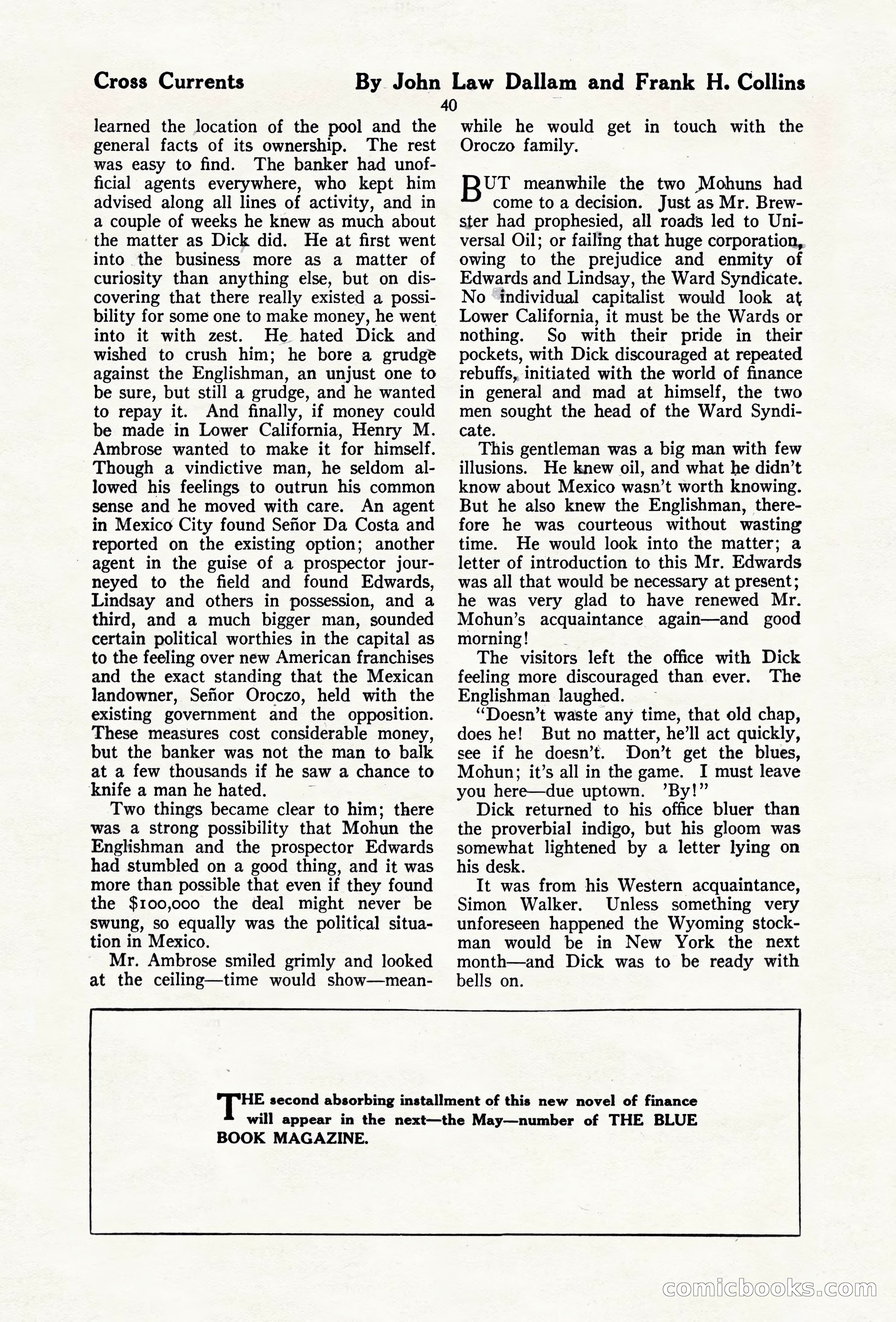 The Blue Book Magazine, April 1920 — page 46 of 212
