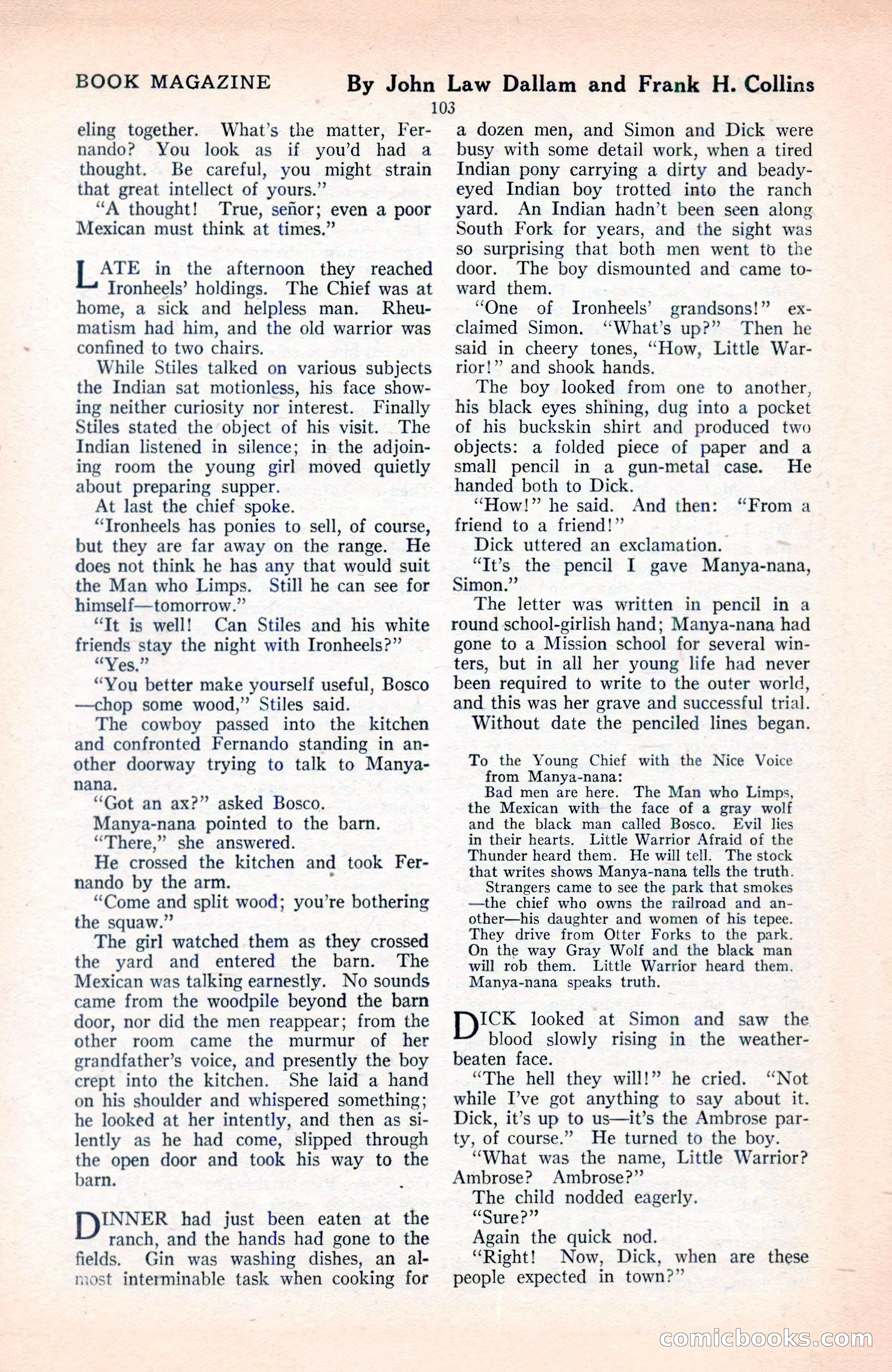 The Blue Book Magazine, June 1920 — page 109 of 208