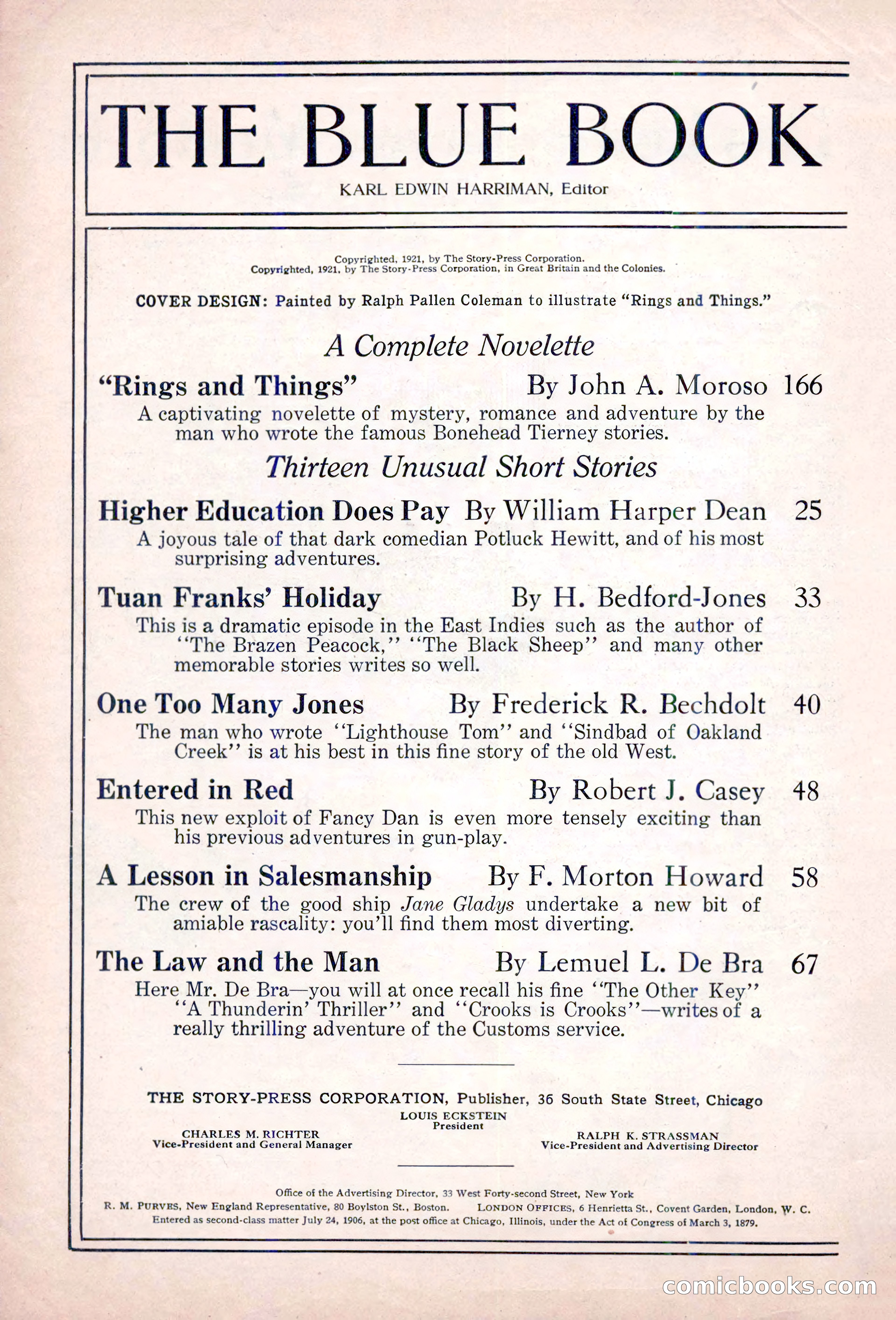 The Blue Book Magazine, February 1921 — page 4 of 212