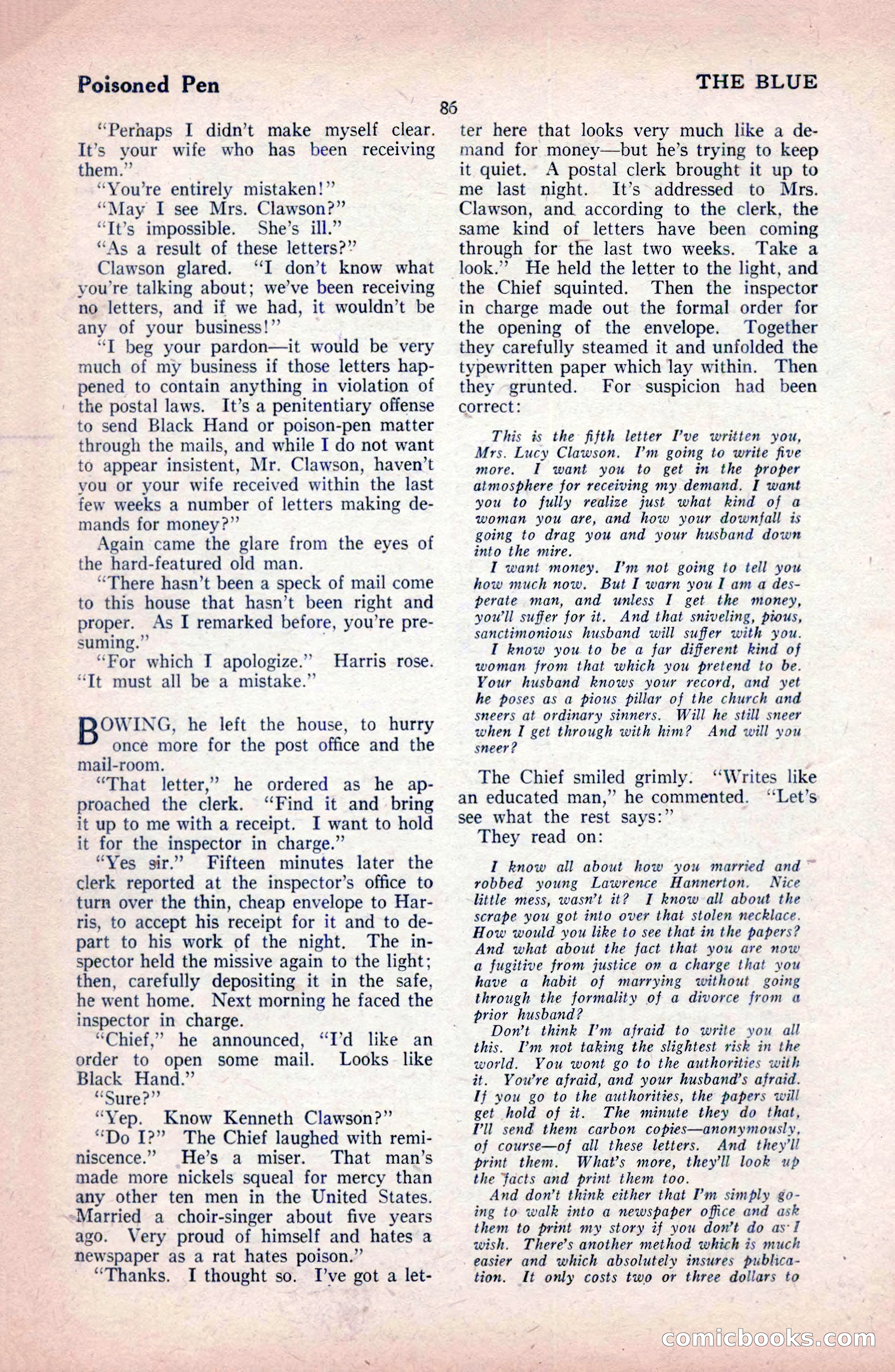 The Blue Book Magazine, February 1921 — page 92 of 212