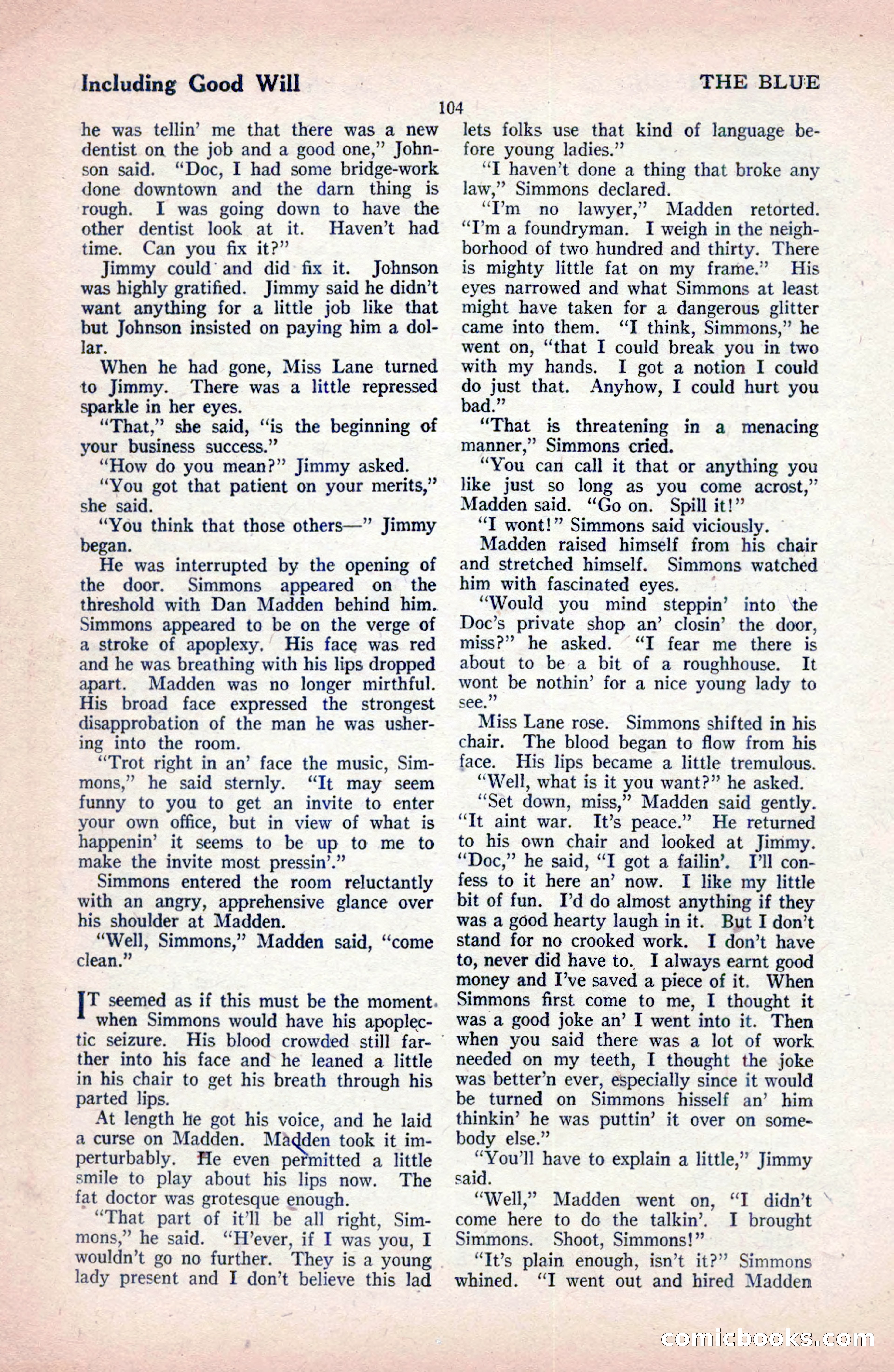 The Blue Book Magazine, February 1921 — page 110 of 212