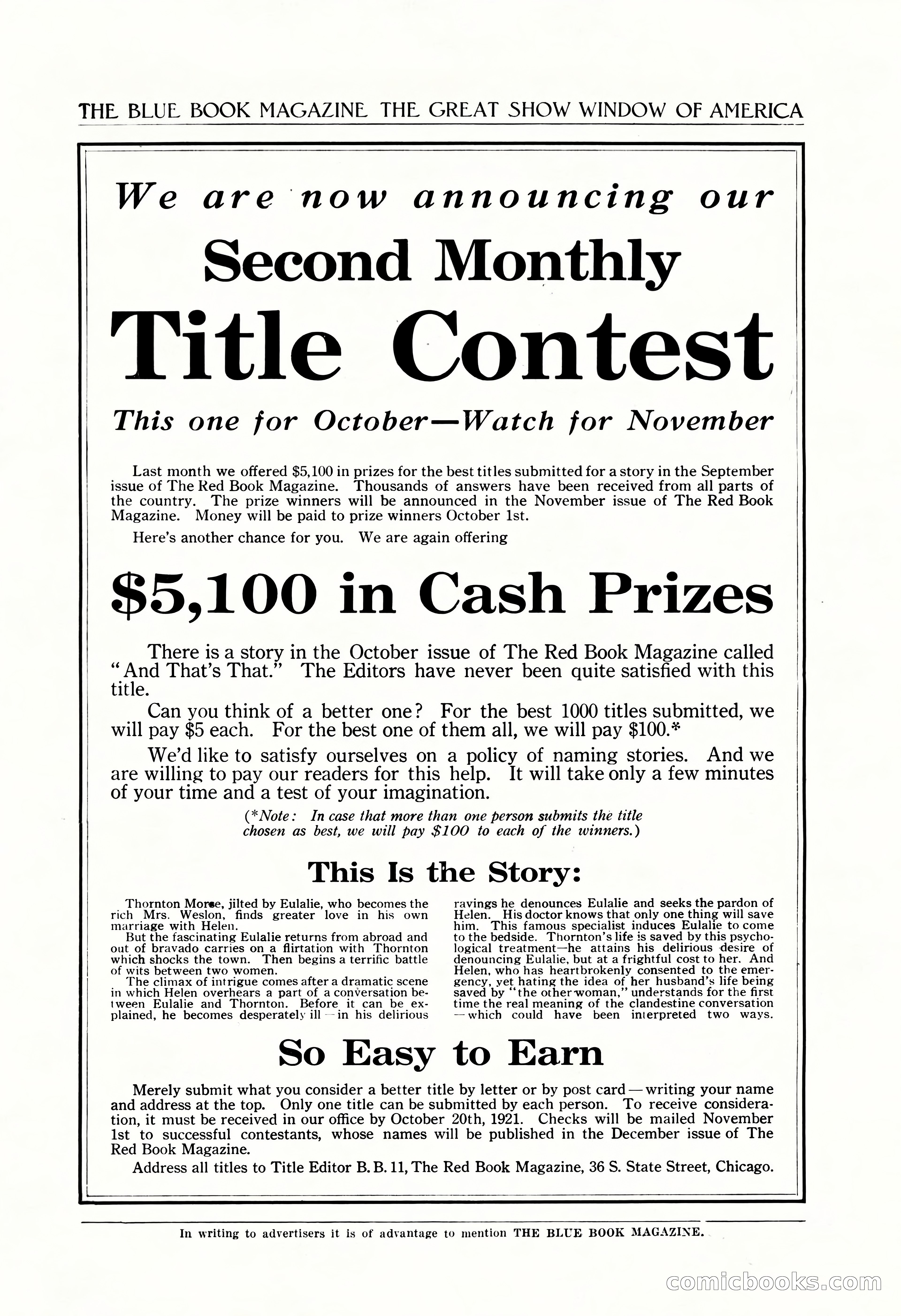 The Blue Book Magazine, November 1921 — page 2 of 212