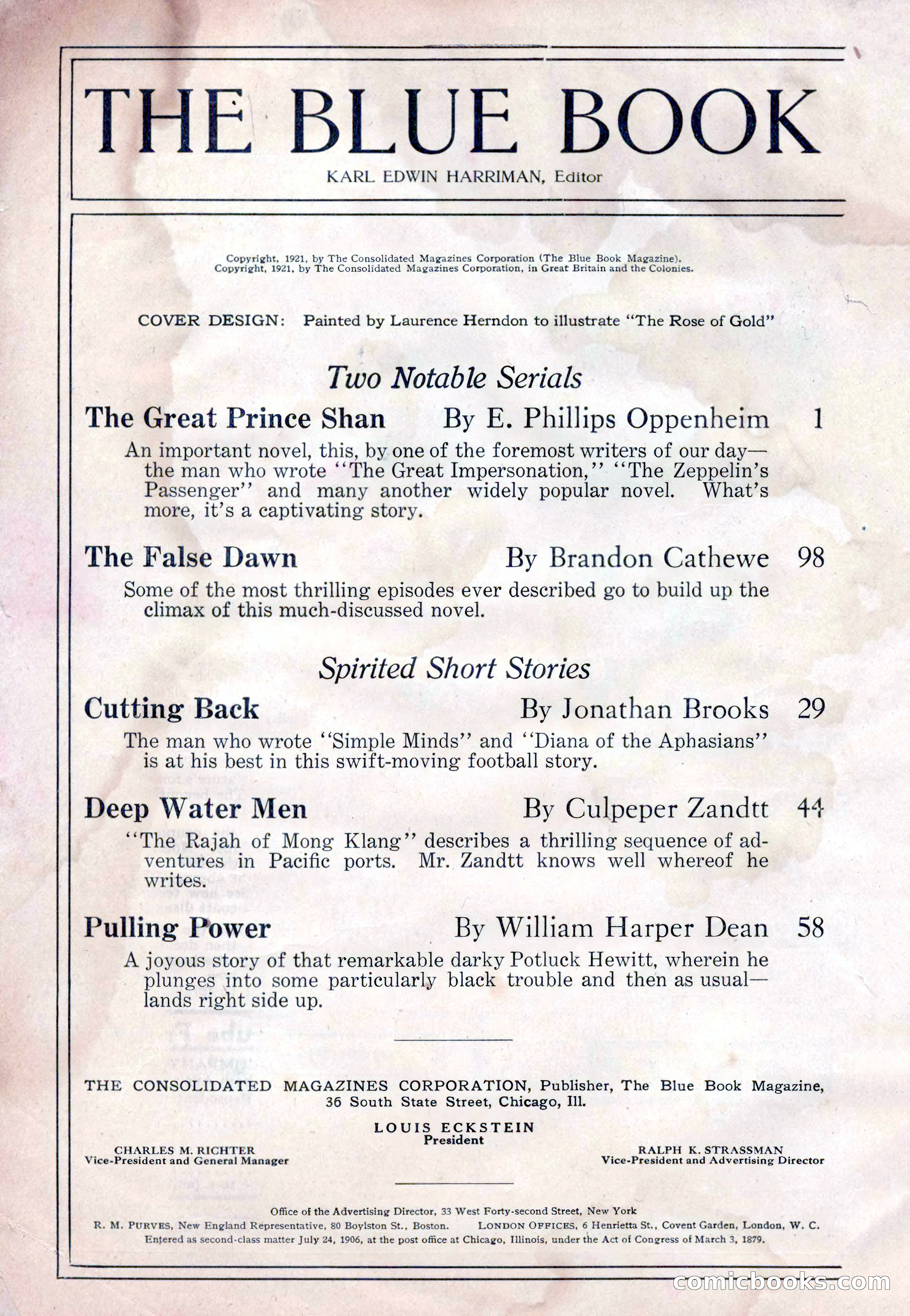 The Blue Book Magazine, November 1921 — page 4 of 212