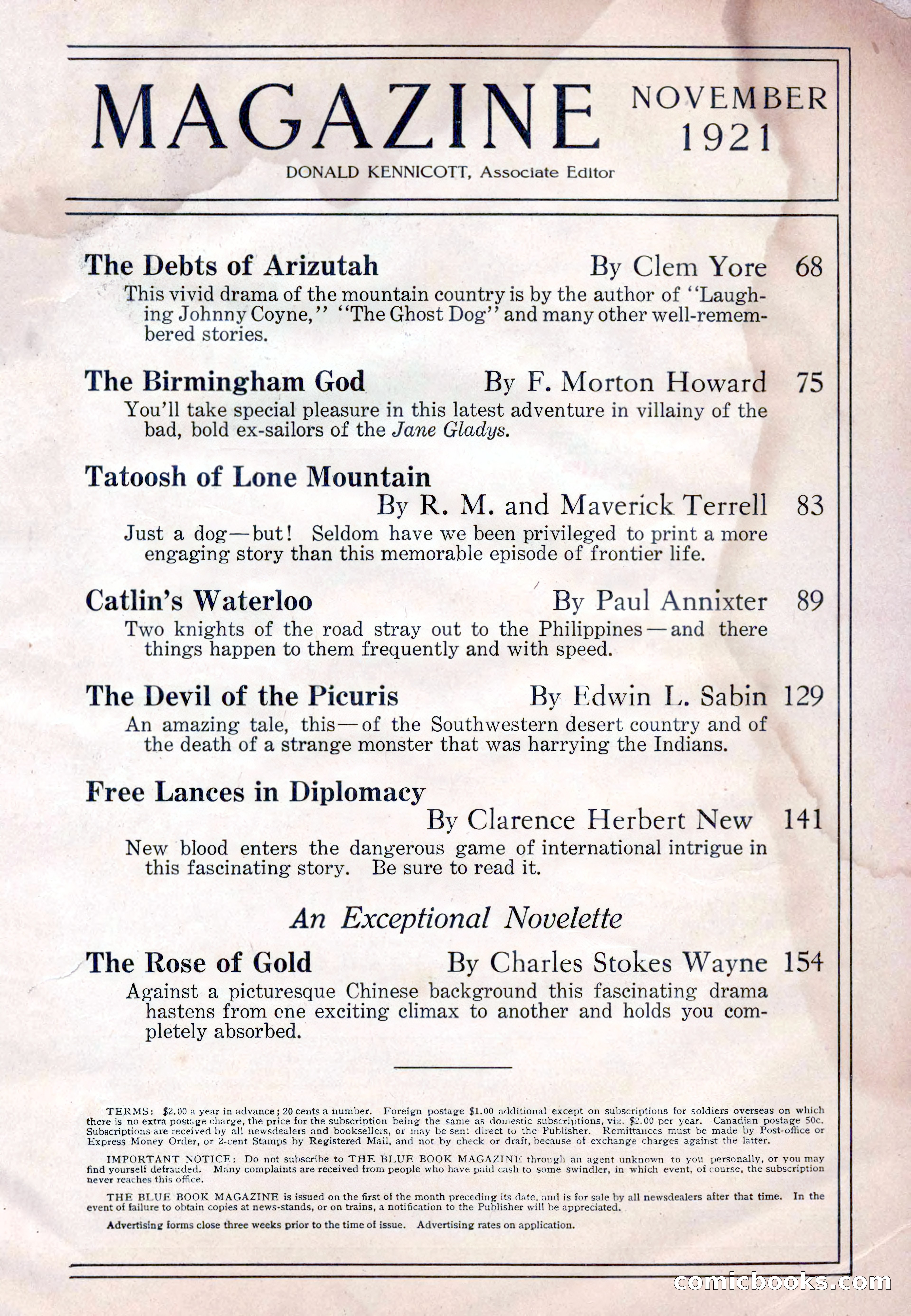 The Blue Book Magazine, November 1921 — page 5 of 212