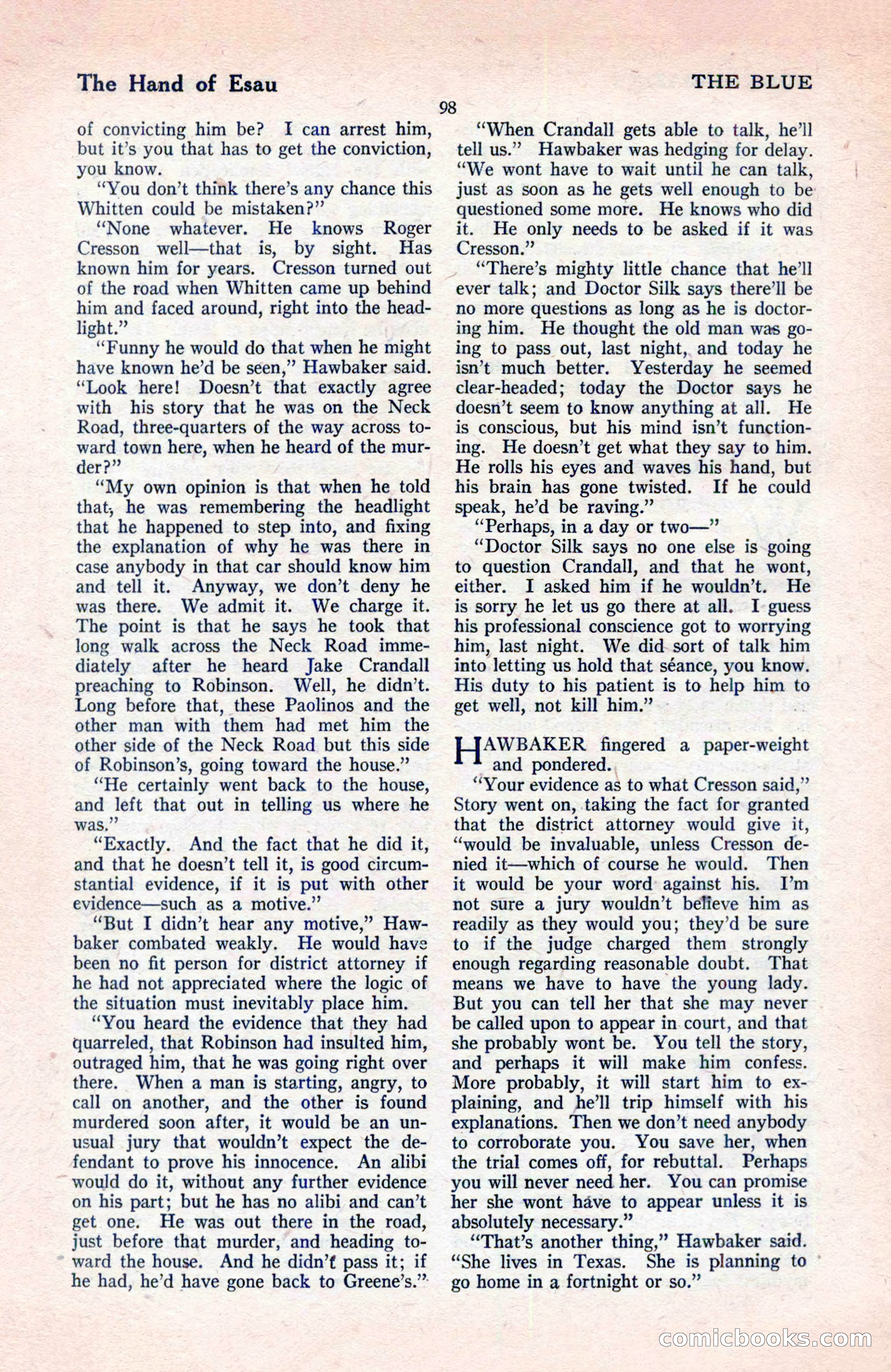 The Blue Book Magazine, May 1922 — page 104 of 208