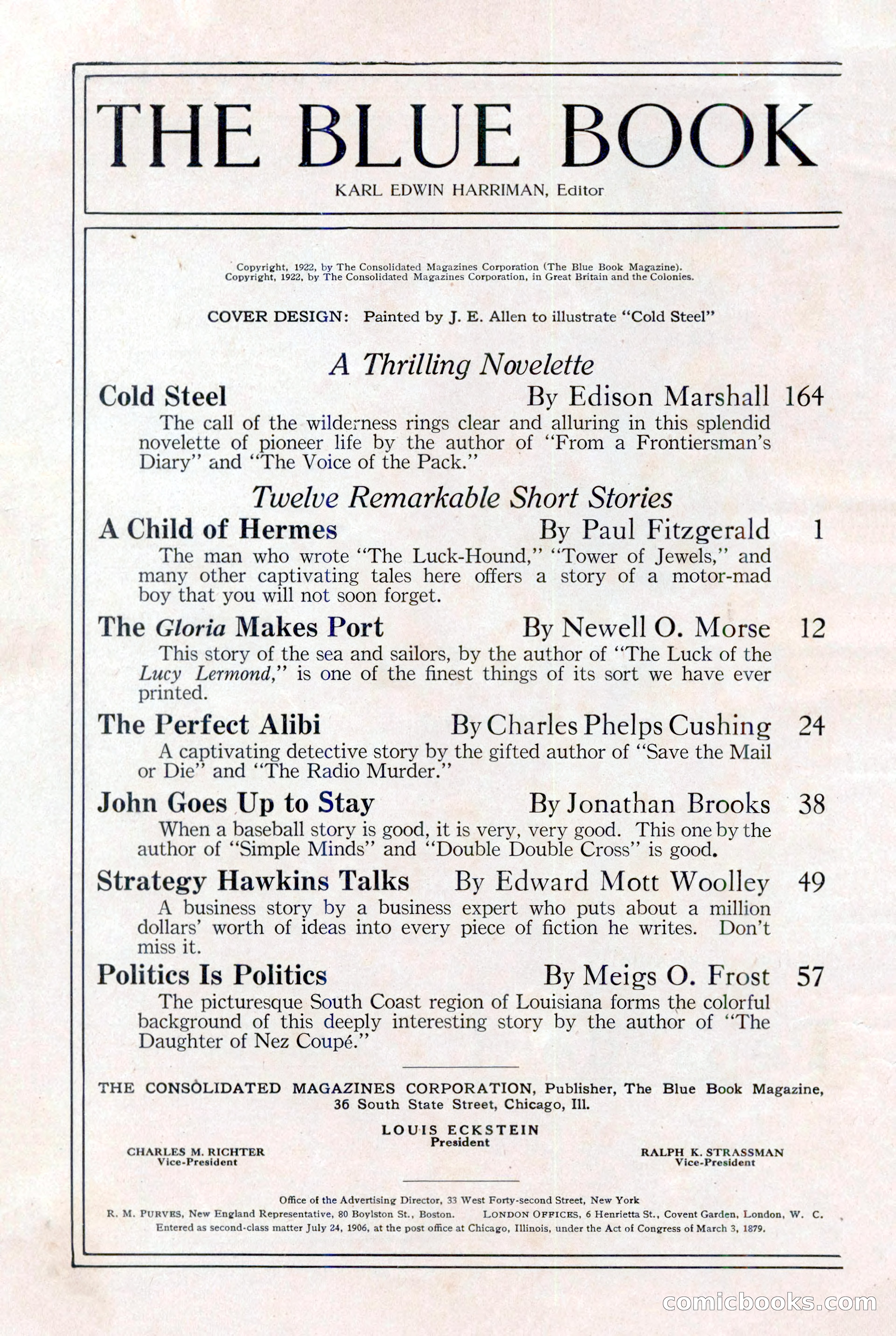 The Blue Book Magazine, August 1922 — page 4 of 208