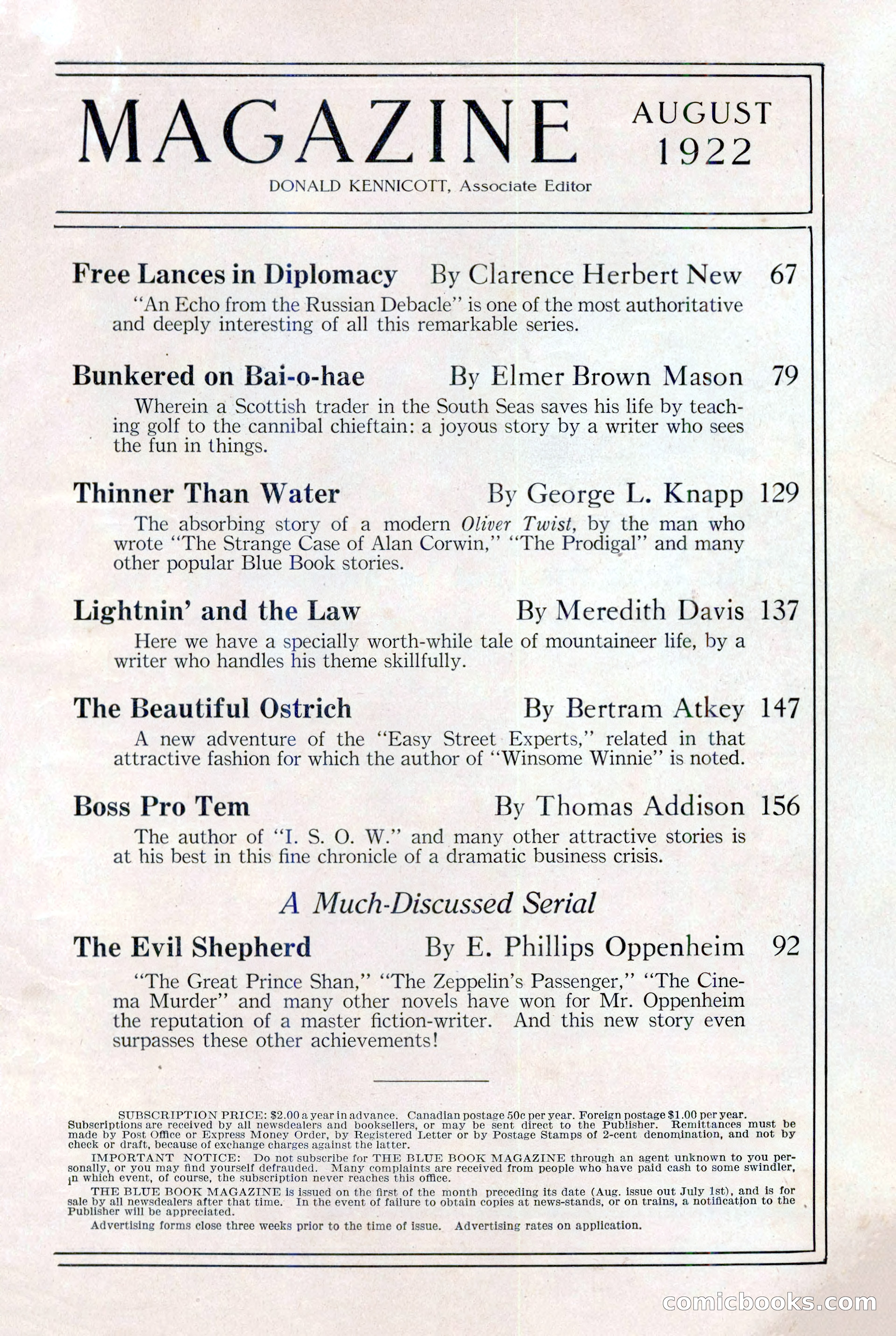 The Blue Book Magazine, August 1922 — page 5 of 208