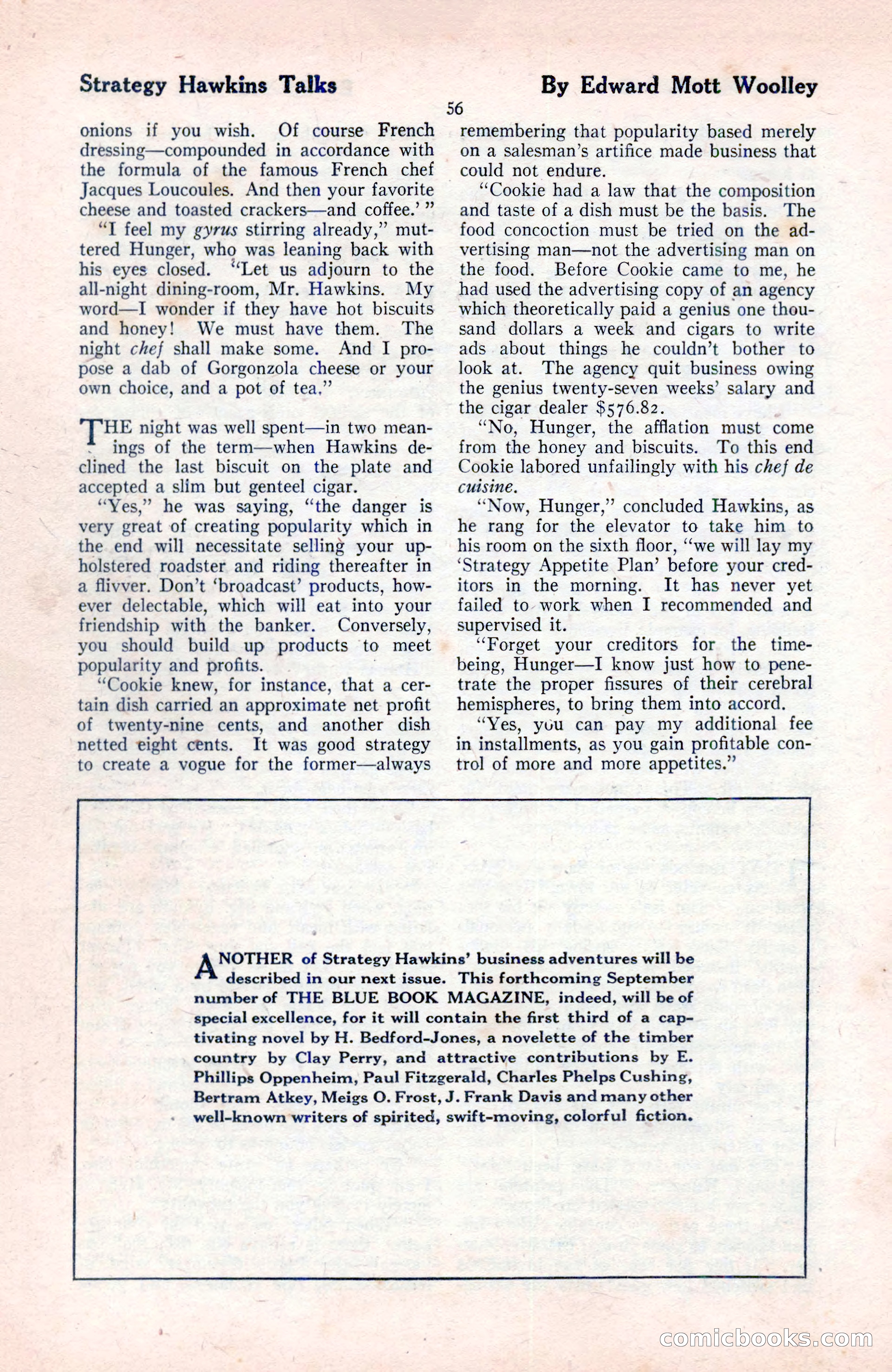 The Blue Book Magazine, August 1922 — page 62 of 208