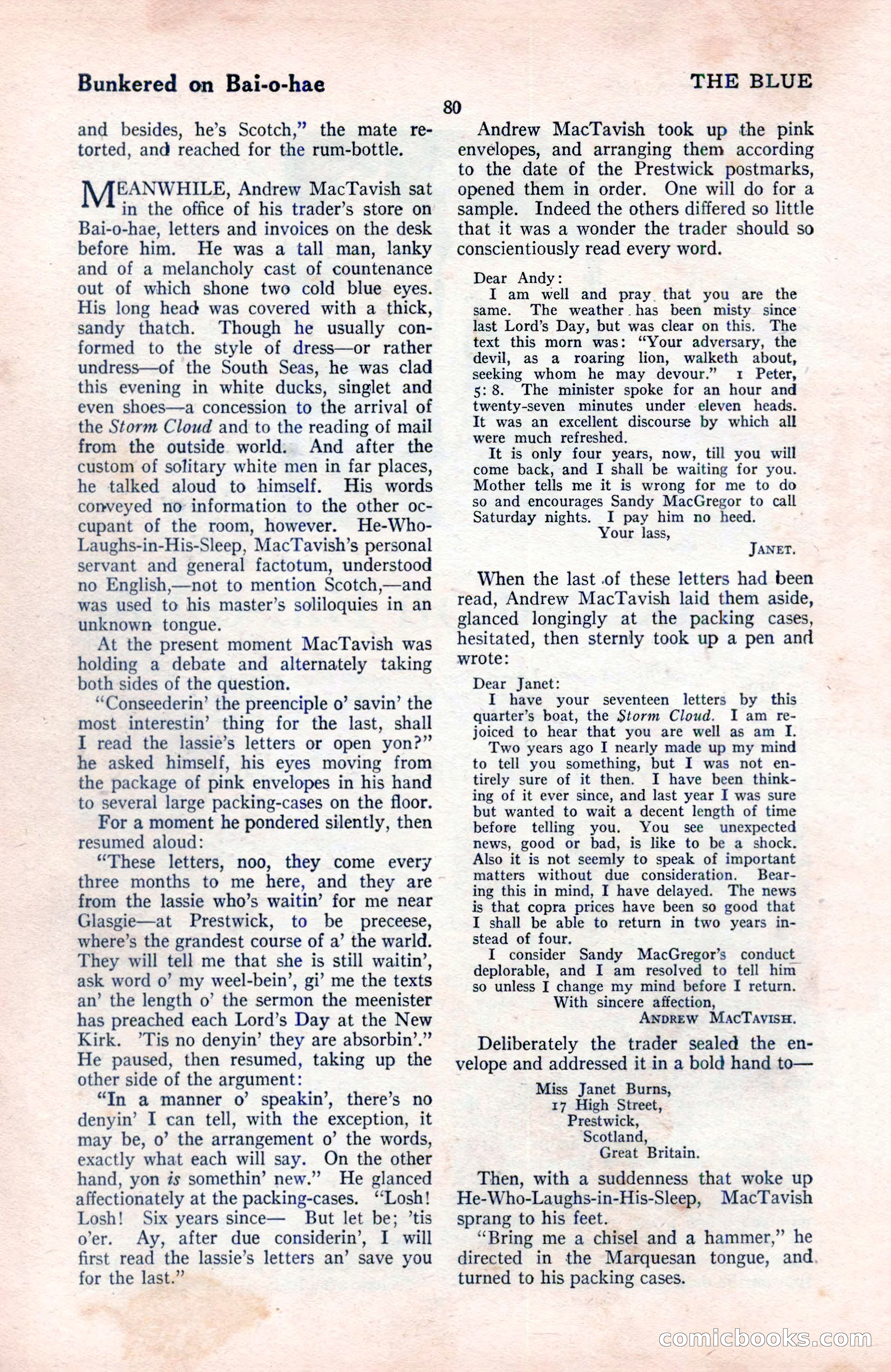 The Blue Book Magazine, August 1922 — page 86 of 208