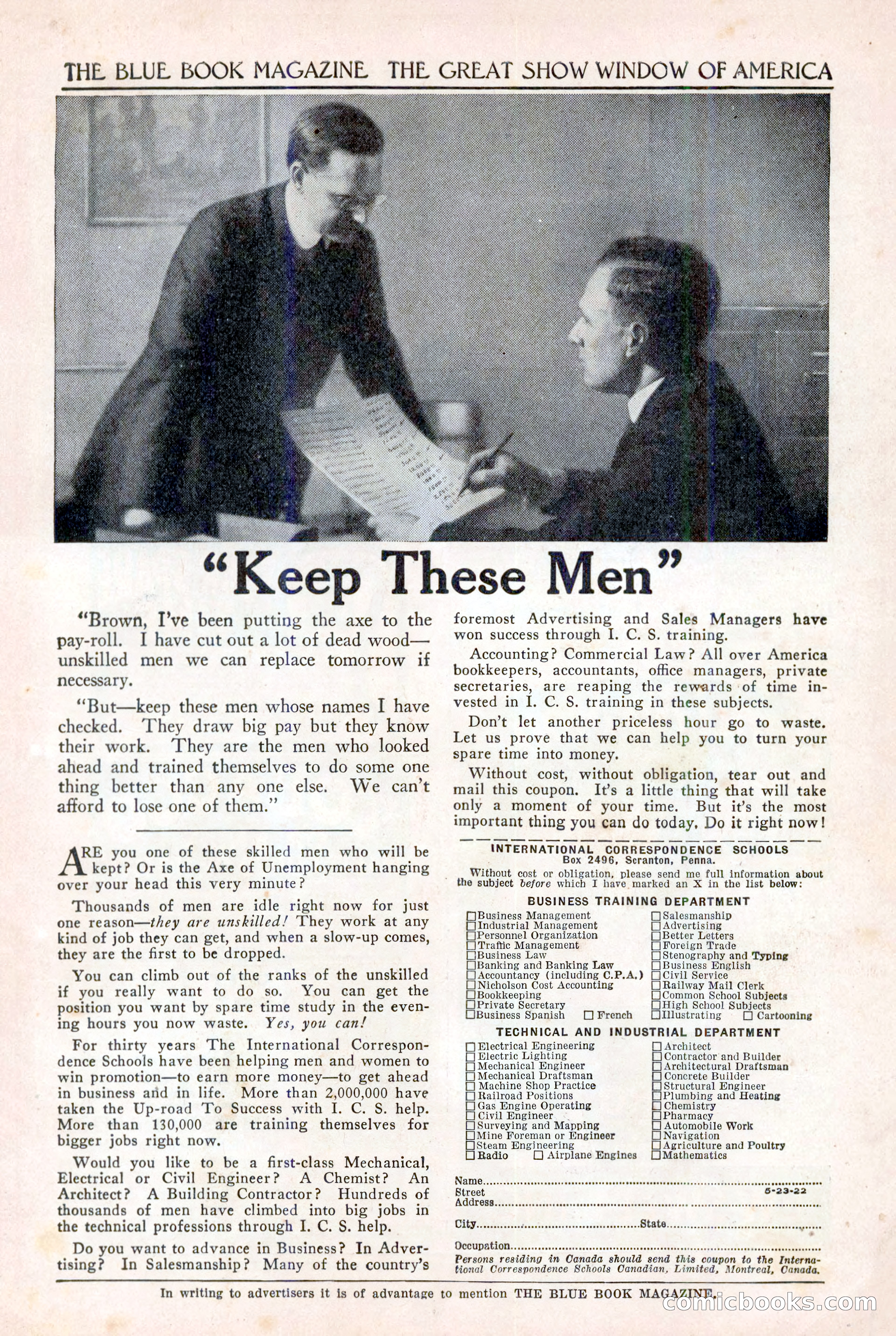 The Blue Book Magazine, August 1922 — page 199 of 208
