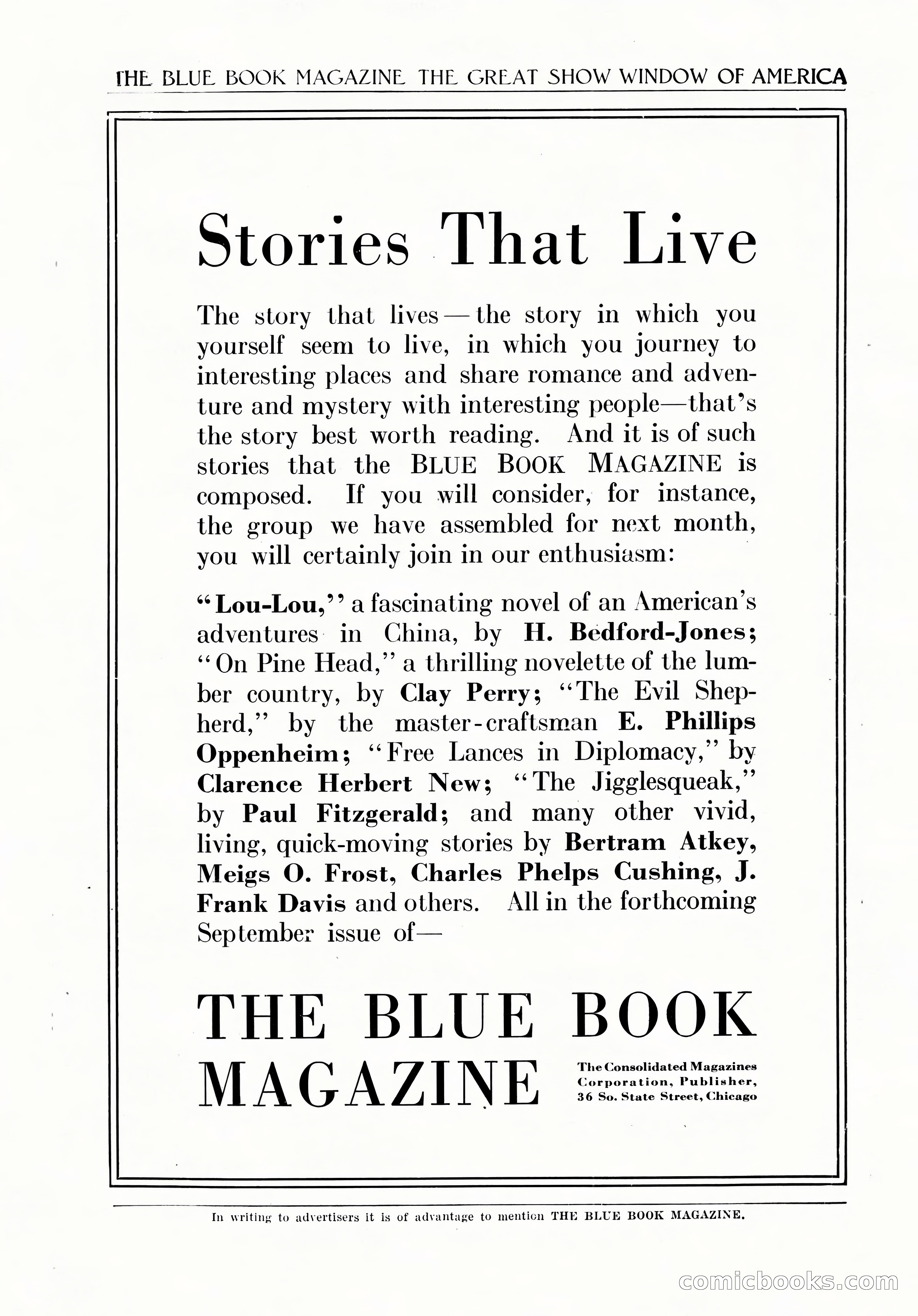 The Blue Book Magazine, August 1922 — page 207 of 208
