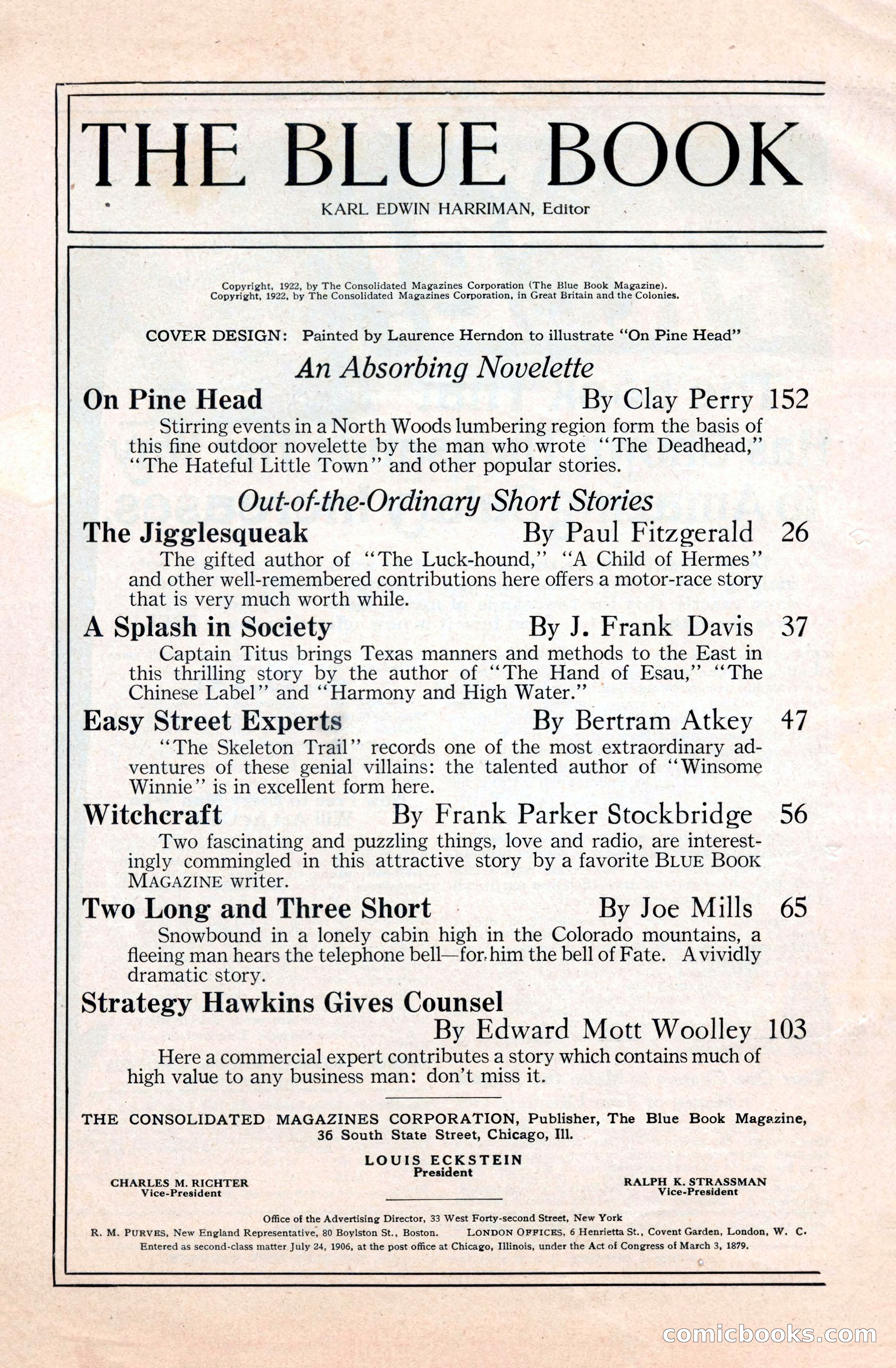 The Blue Book Magazine, September 1922 — page 4 of 204