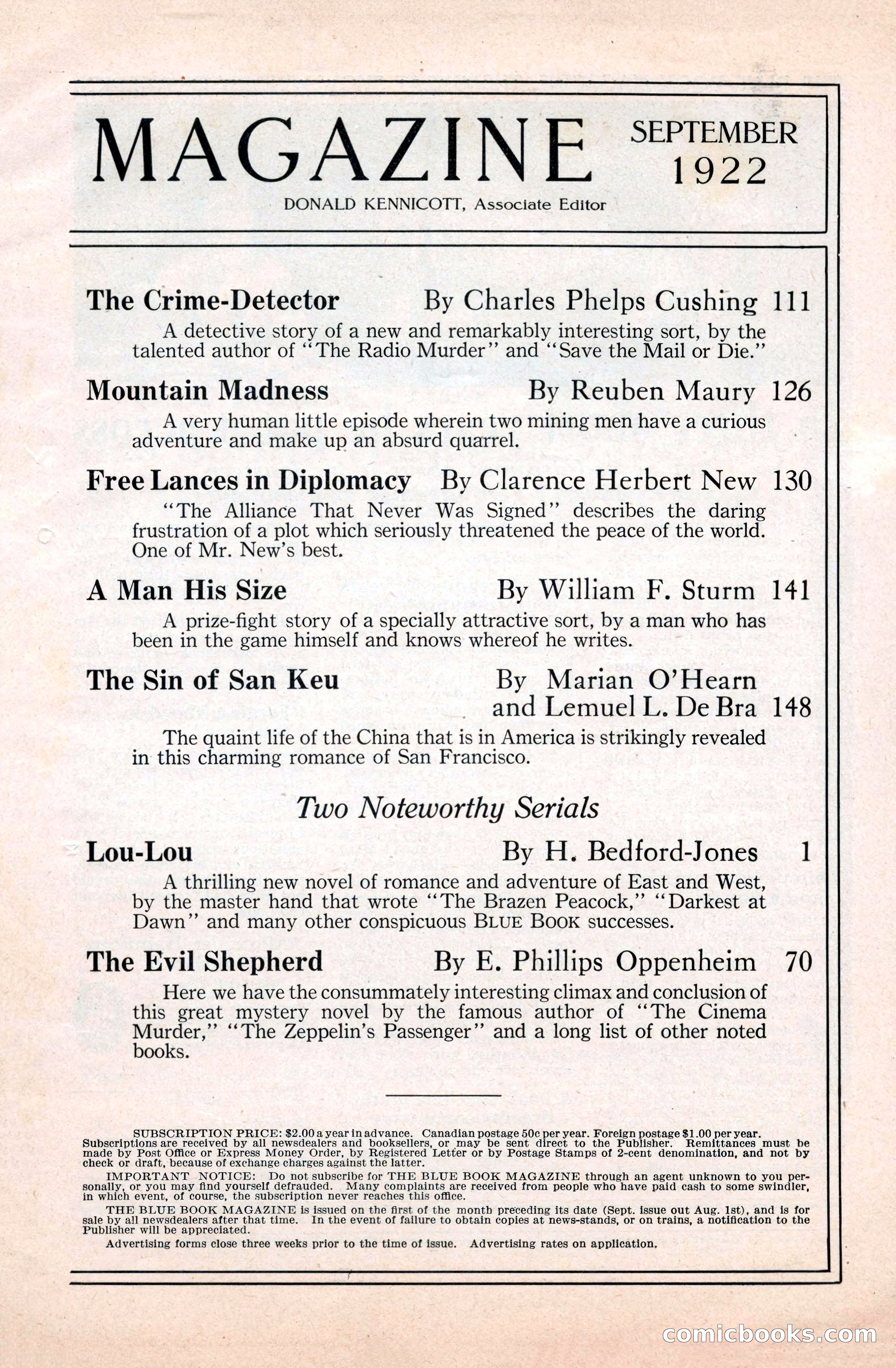 The Blue Book Magazine, September 1922 — page 5 of 204