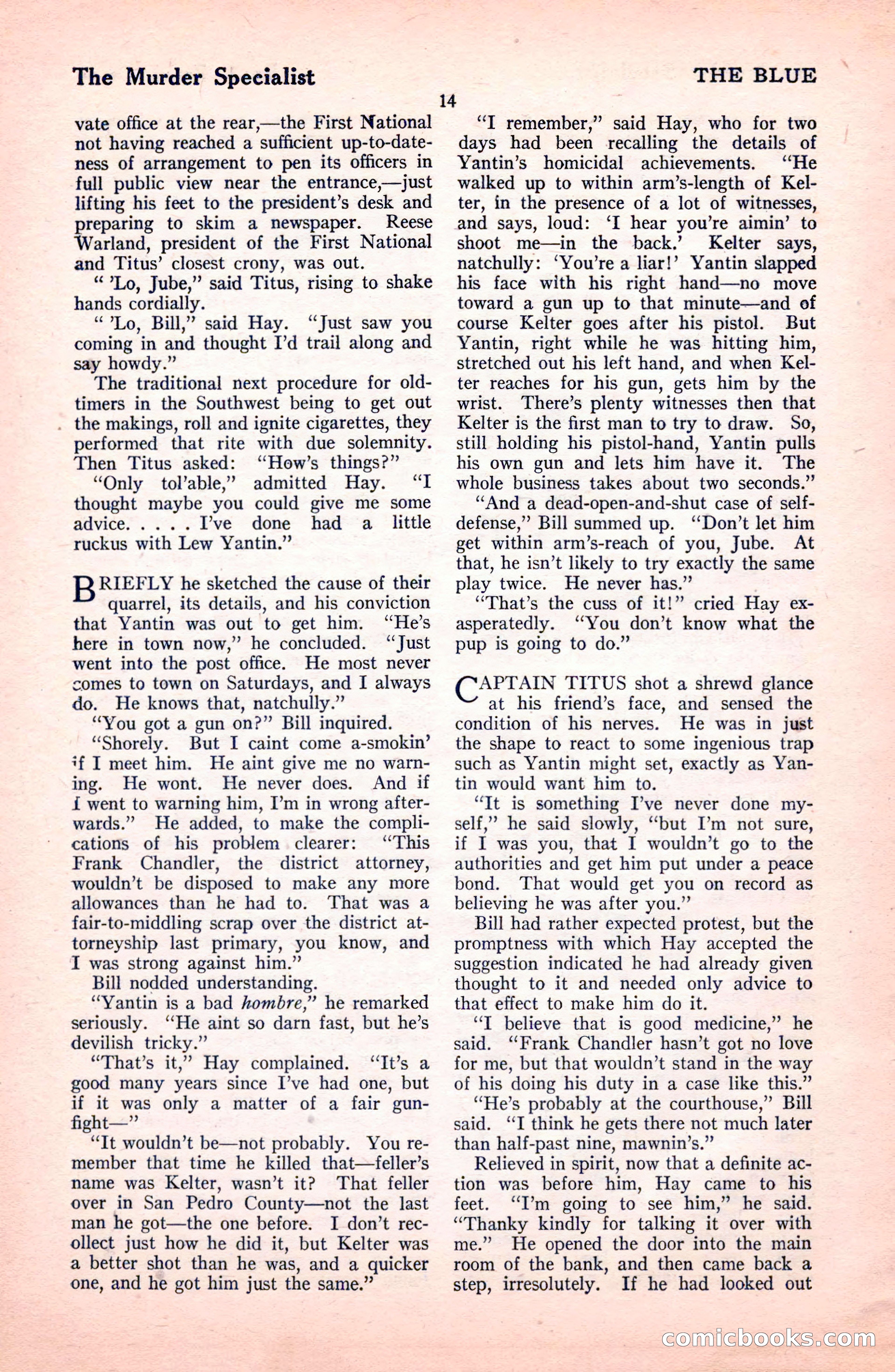 The Blue Book Magazine, October 1922 — page 20 of 212