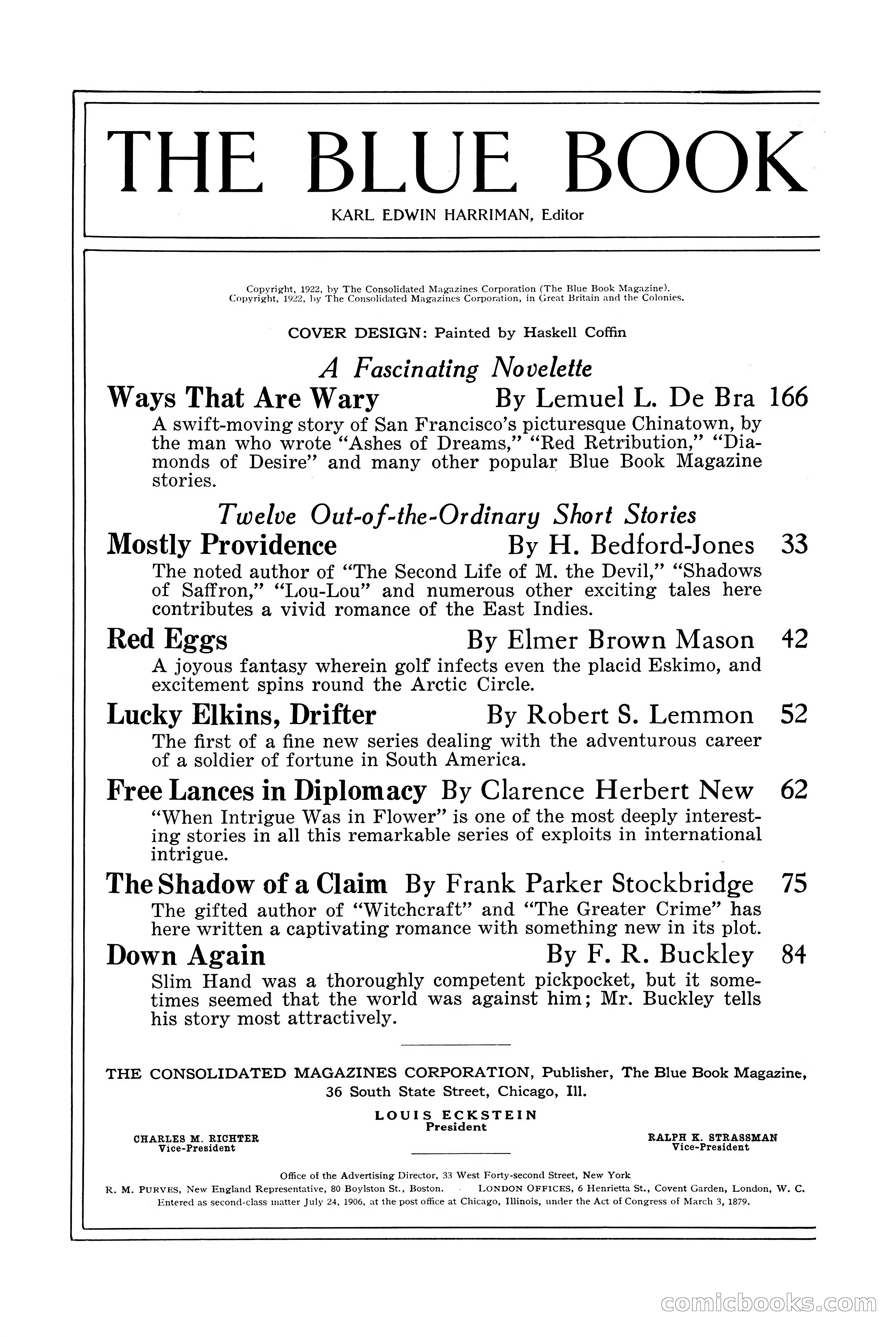 The Blue Book Magazine, January 1923 — page 4 of 212