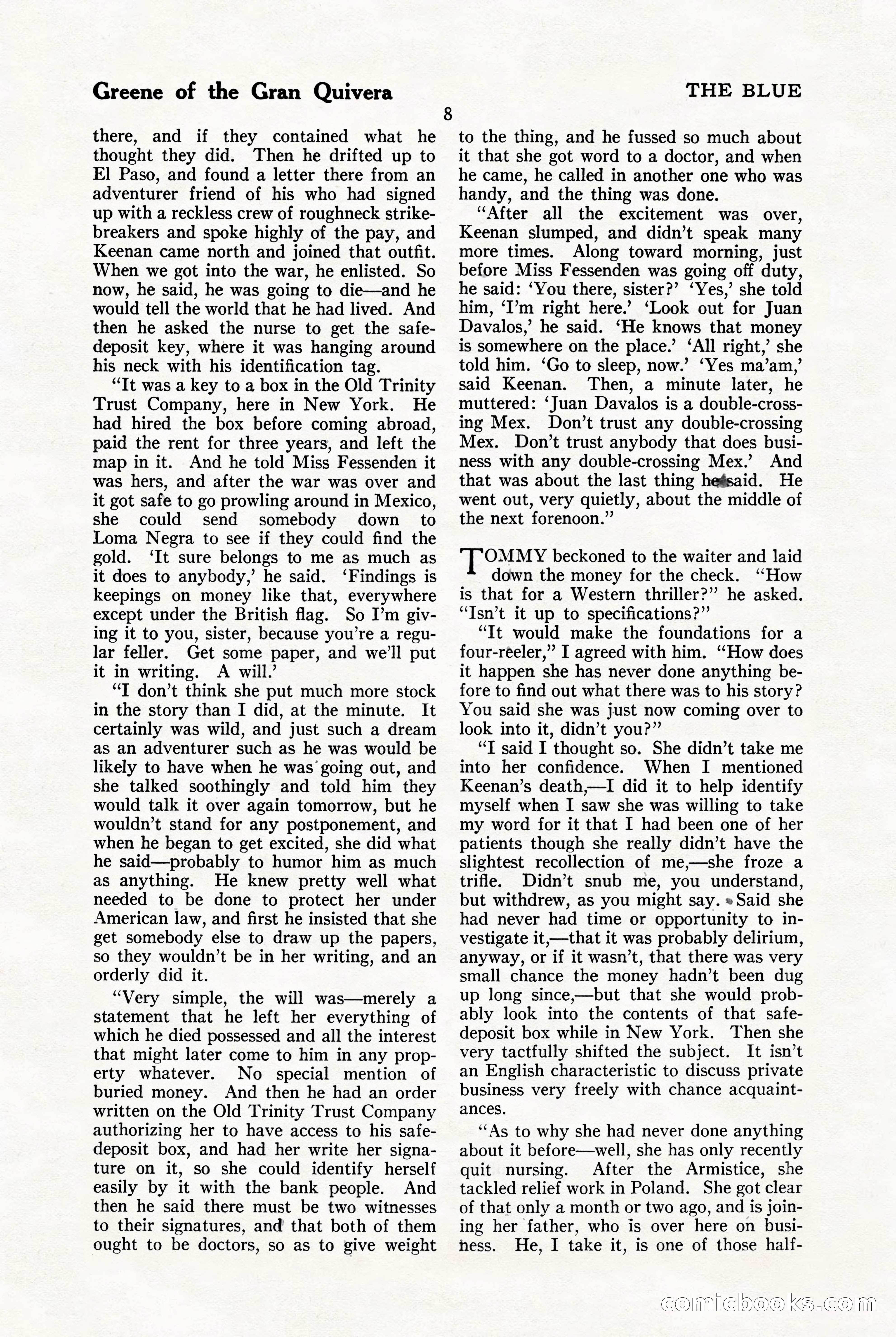 The Blue Book Magazine, January 1923 — page 14 of 212