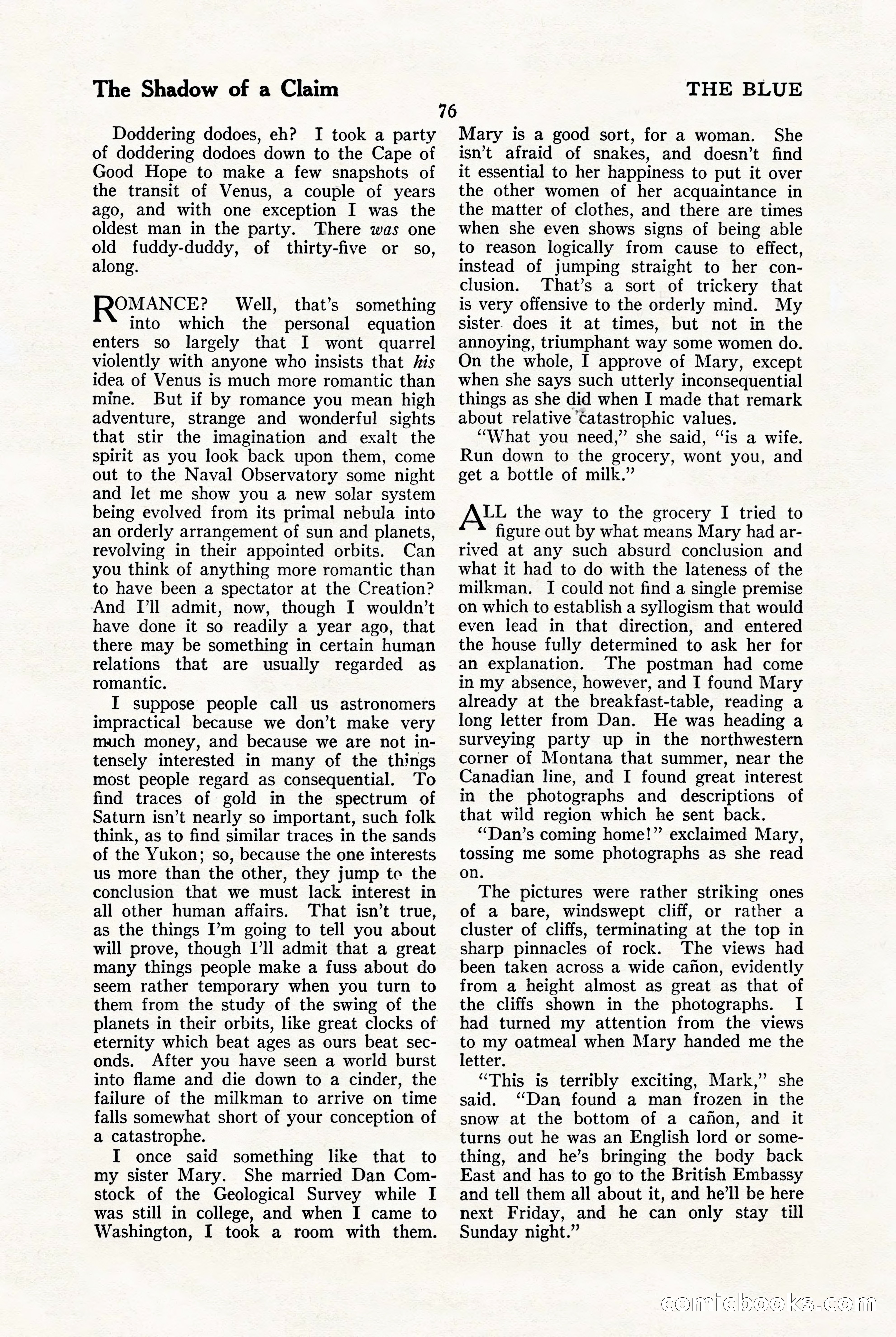 The Blue Book Magazine, January 1923 — page 82 of 212