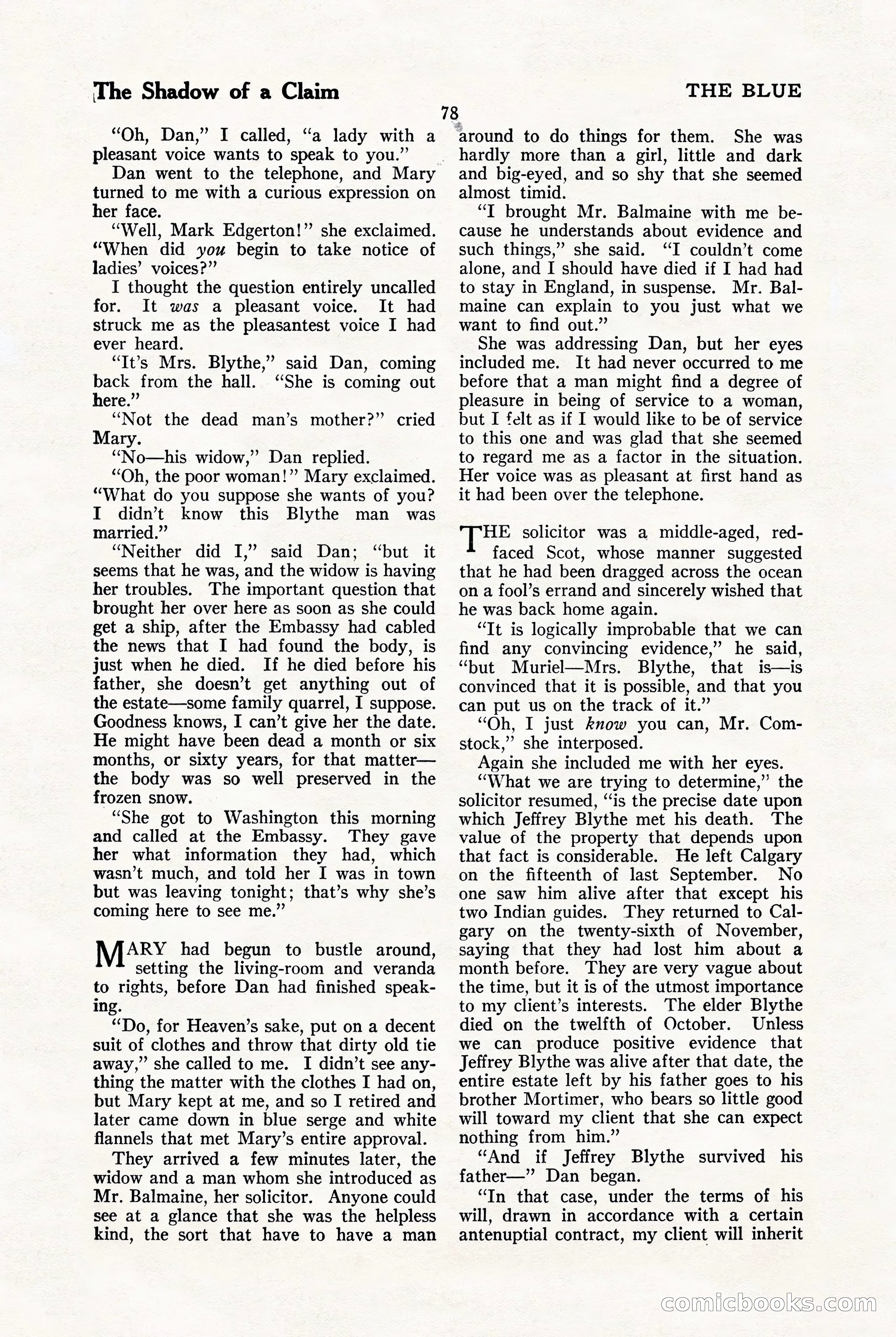 The Blue Book Magazine, January 1923 — page 84 of 212