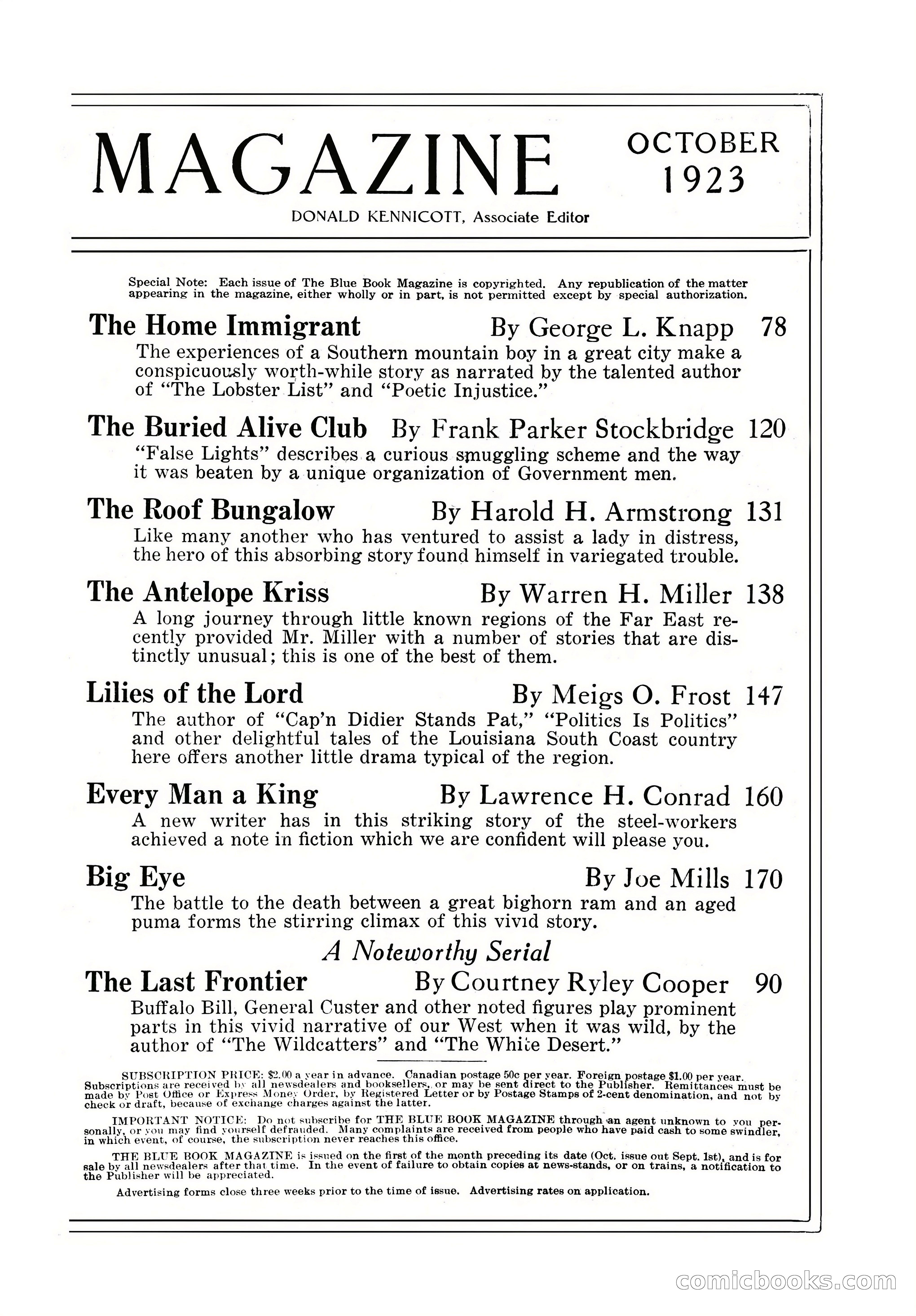 The Blue Book Magazine, October 1923 — page 5 of 212